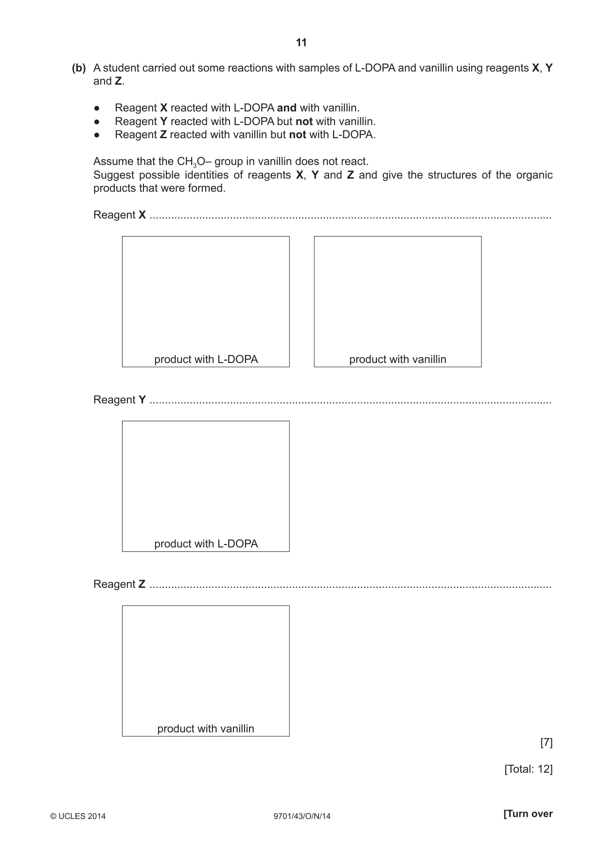 Cambridge A Level Chemistry 9701 2014 Oct/Nov Paper 4 · Variant 3 question paper, page 11 of 20