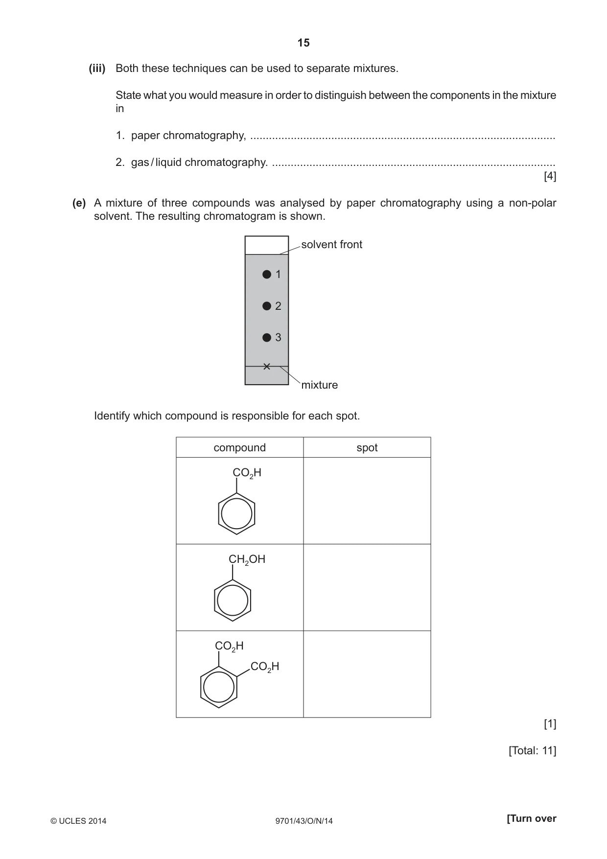 Cambridge A Level Chemistry 9701 2014 Oct/Nov Paper 4 · Variant 3 question paper, page 15 of 20