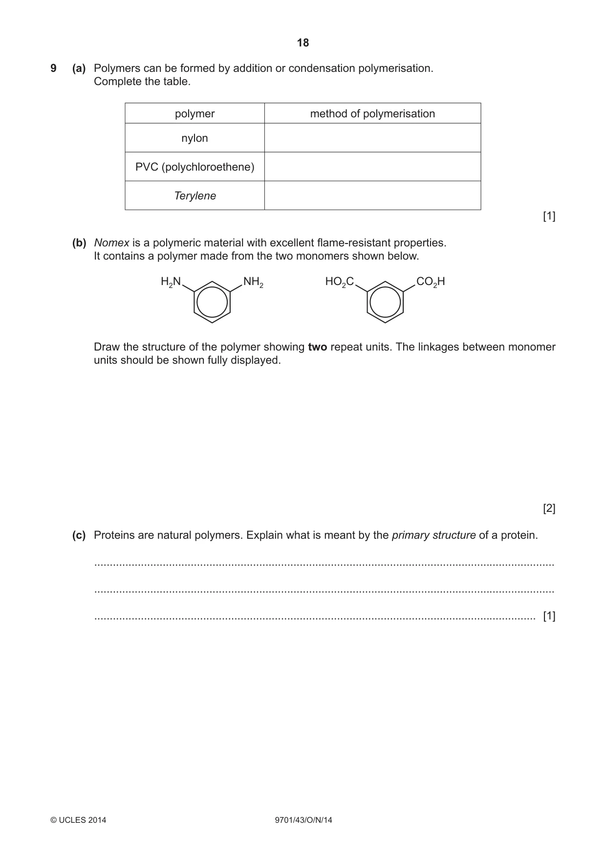Cambridge A Level Chemistry 9701 2014 Oct/Nov Paper 4 · Variant 3 question paper, page 18 of 20