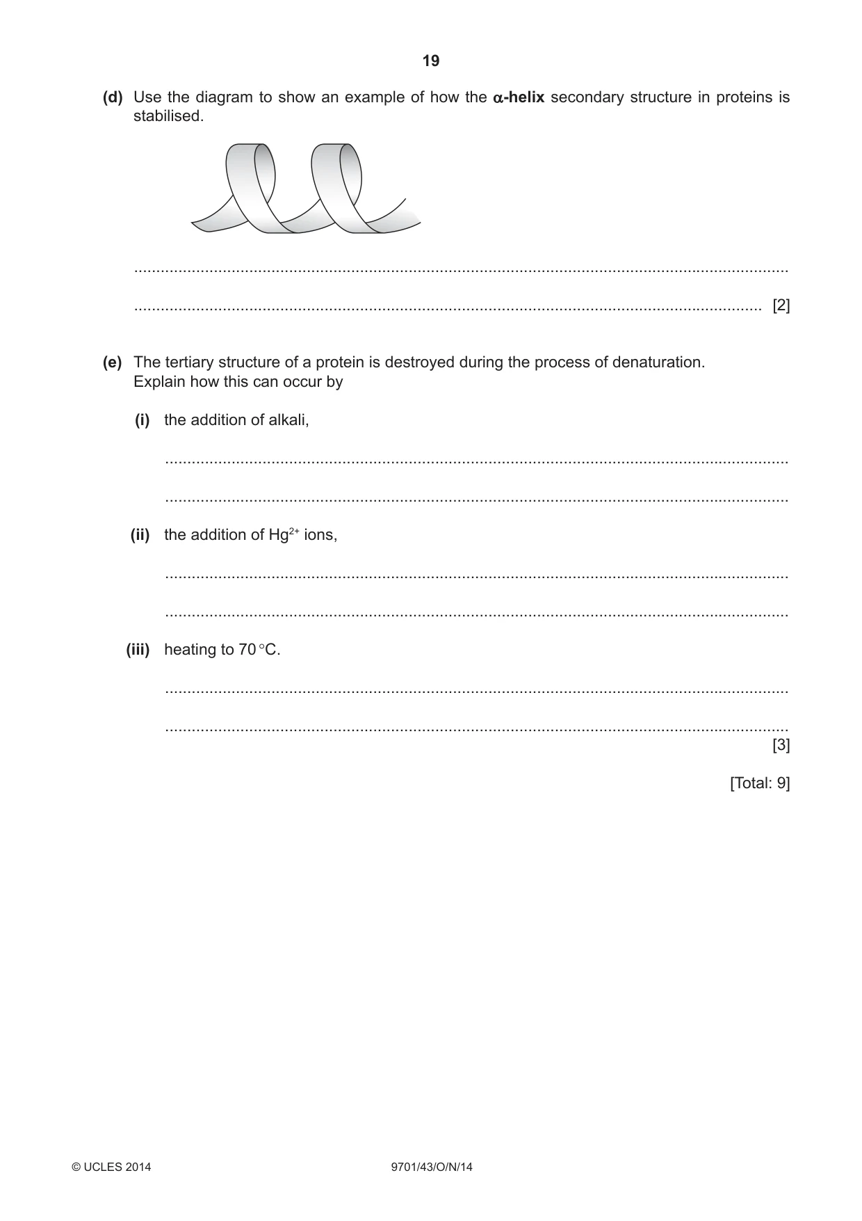 Cambridge A Level Chemistry 9701 2014 Oct/Nov Paper 4 · Variant 3 question paper, page 19 of 20