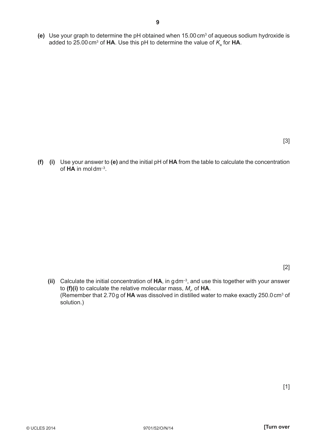 Cambridge A Level Chemistry 9701 2014 Oct/Nov Paper 5 · Variant 2 question paper, page 9 of 12