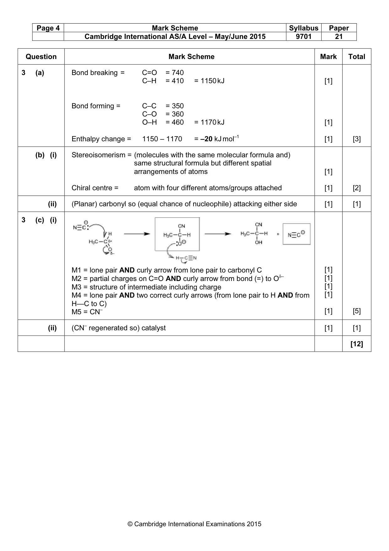 Mark scheme, page 4 of 5