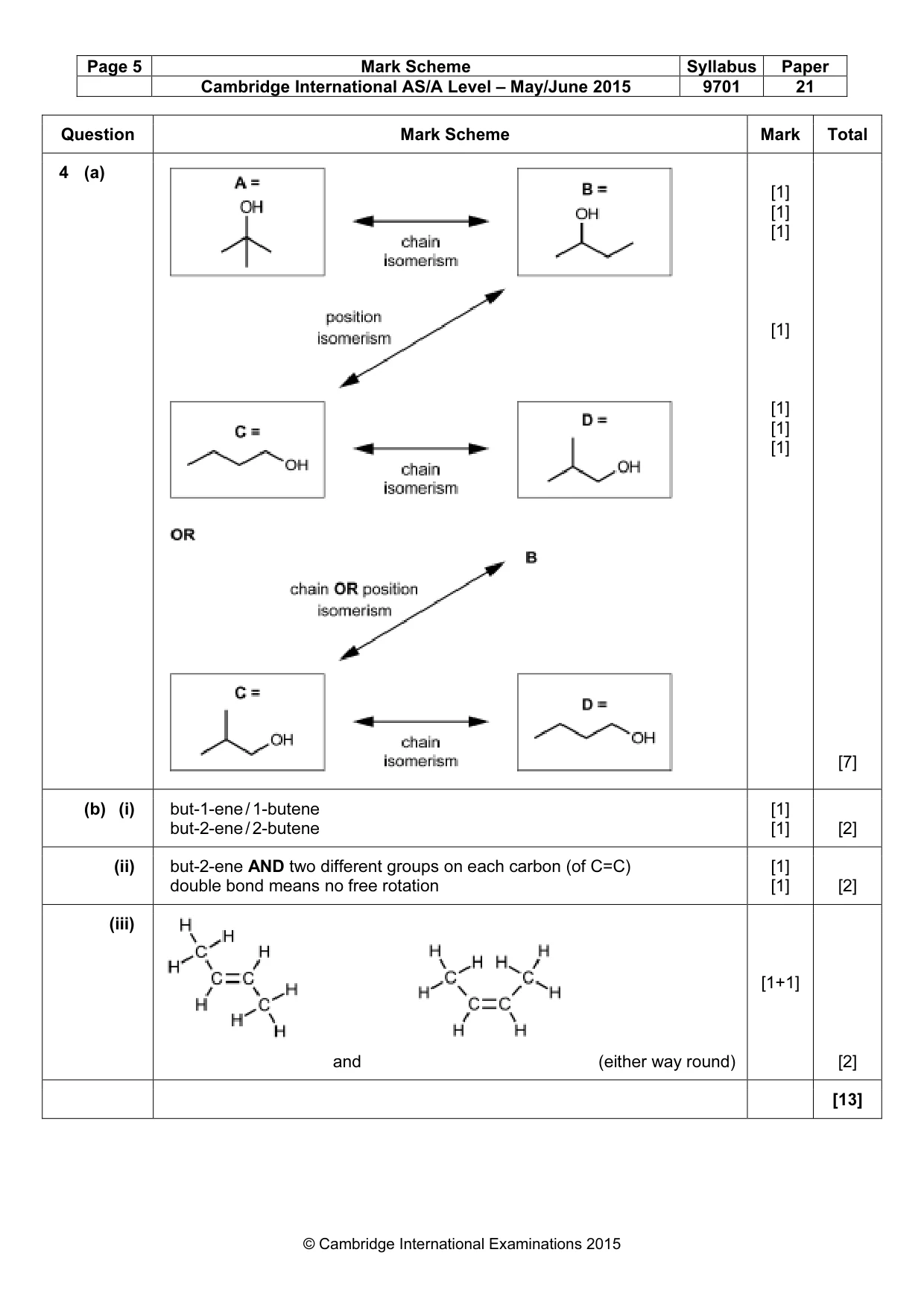 Mark scheme, page 5 of 5