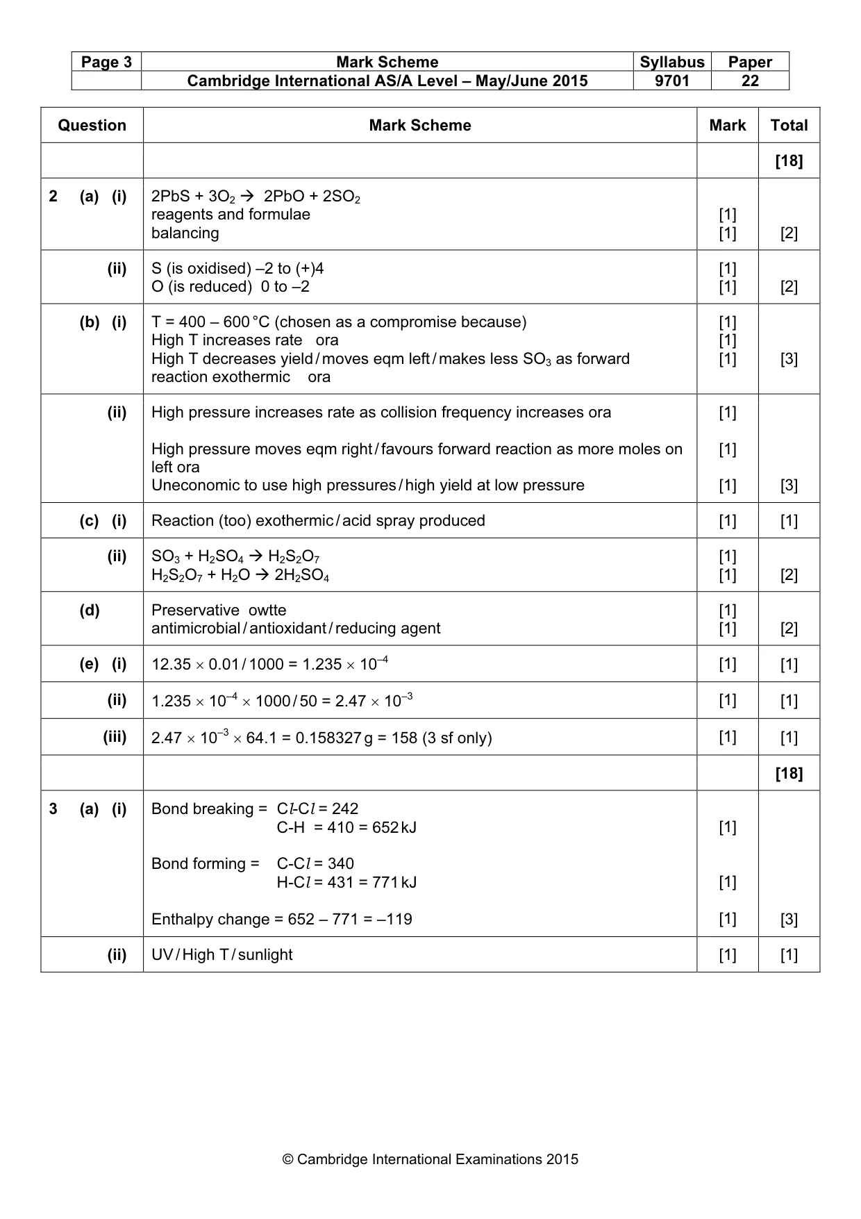 Mark scheme, page 3 of 4