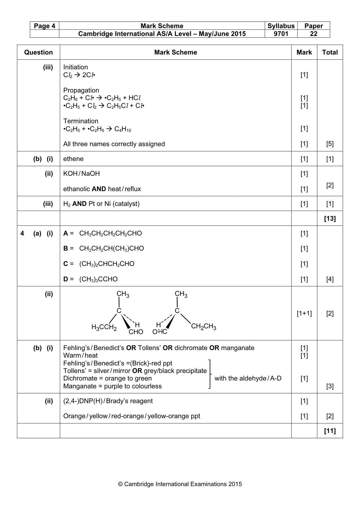 Mark scheme, page 4 of 4