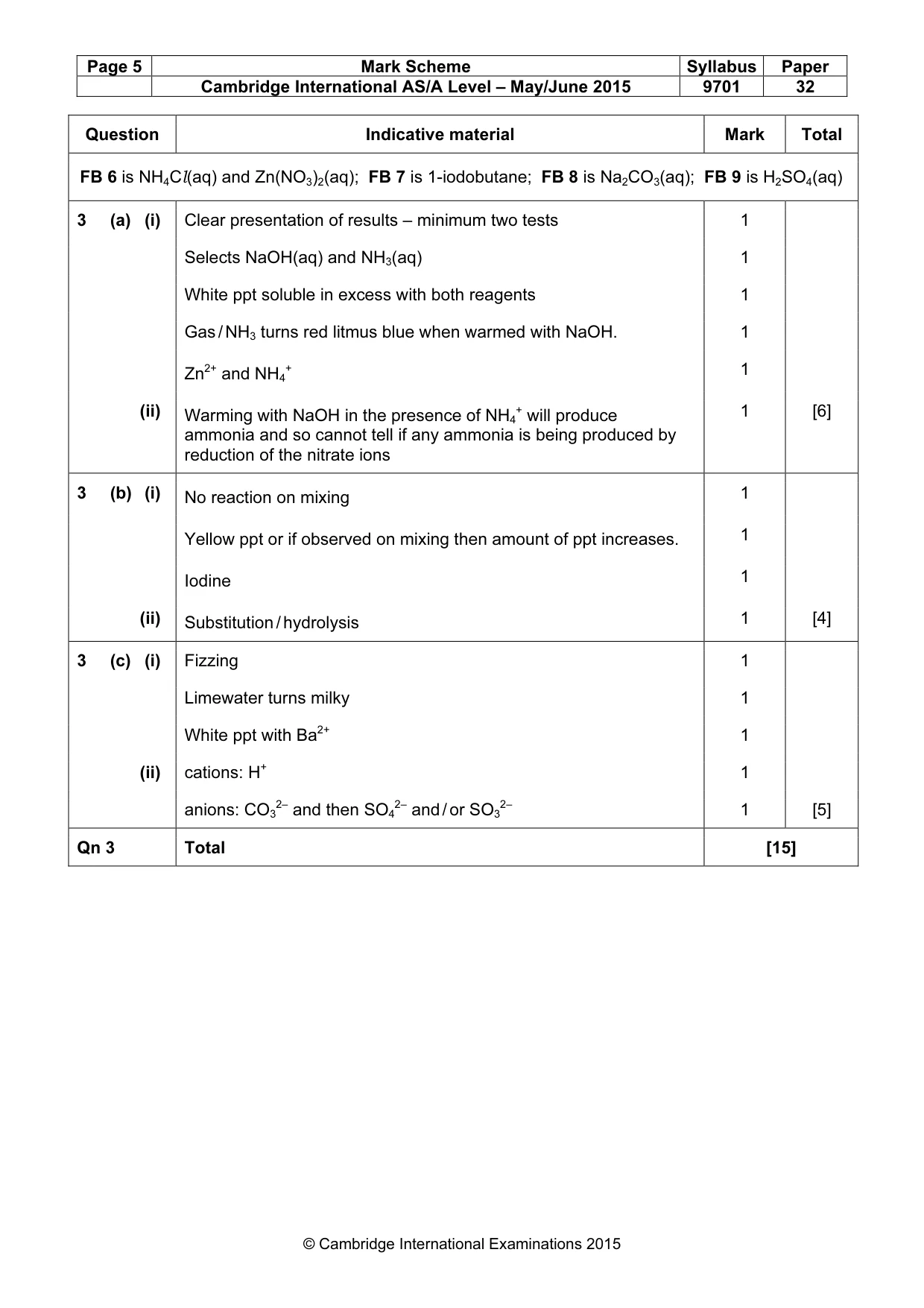 Mark scheme, page 5 of 5