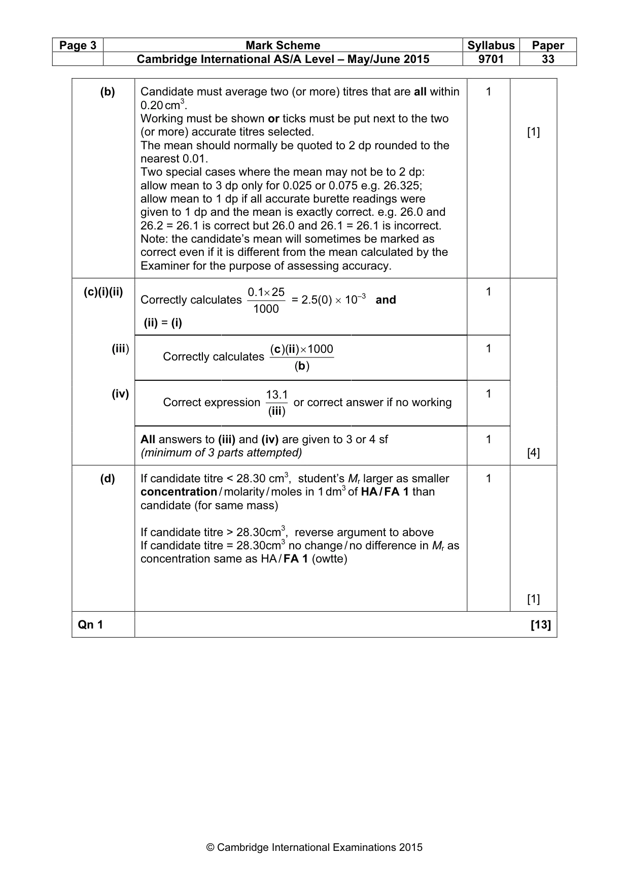 Mark scheme, page 3 of 6