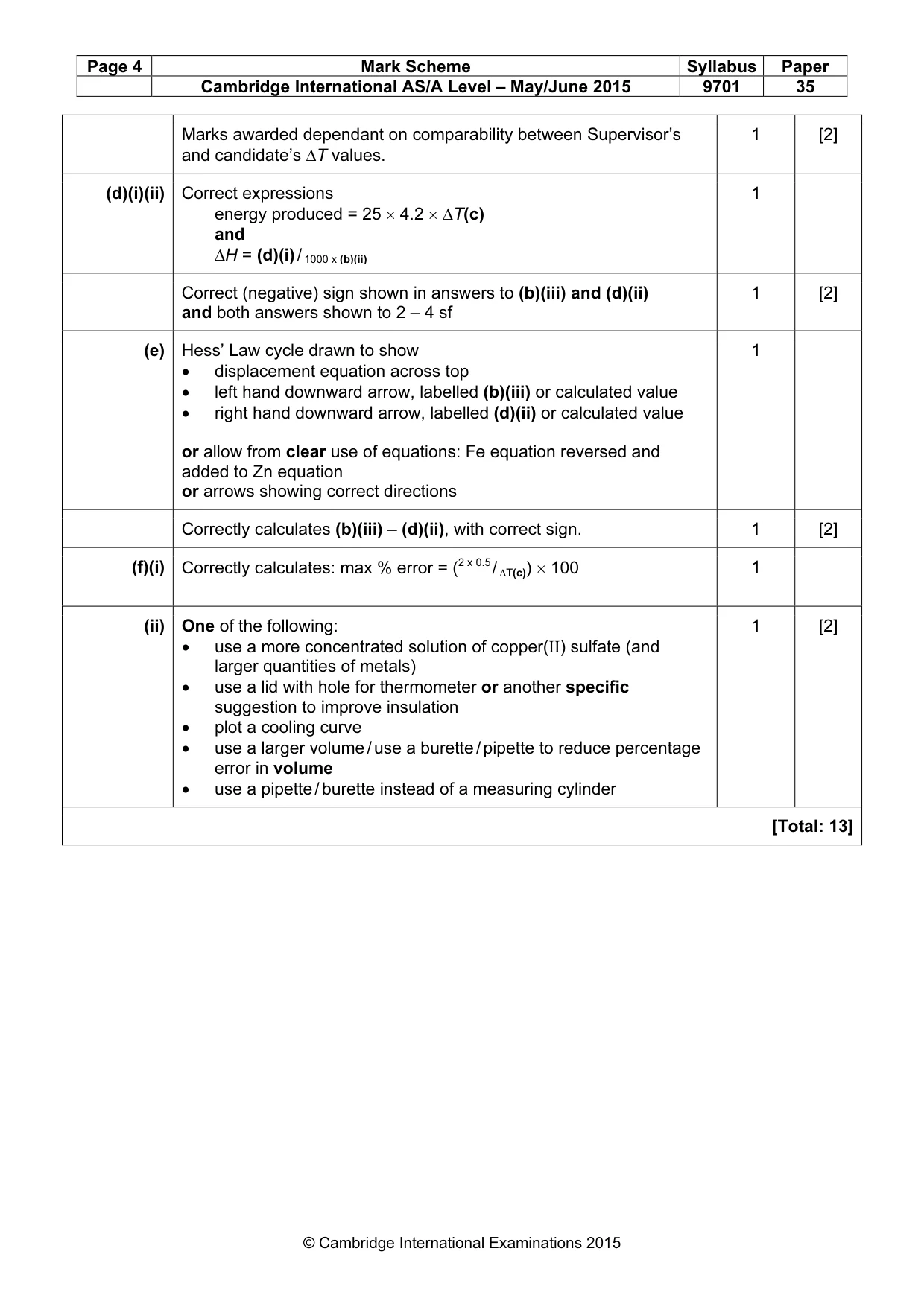 Mark scheme, page 4 of 6