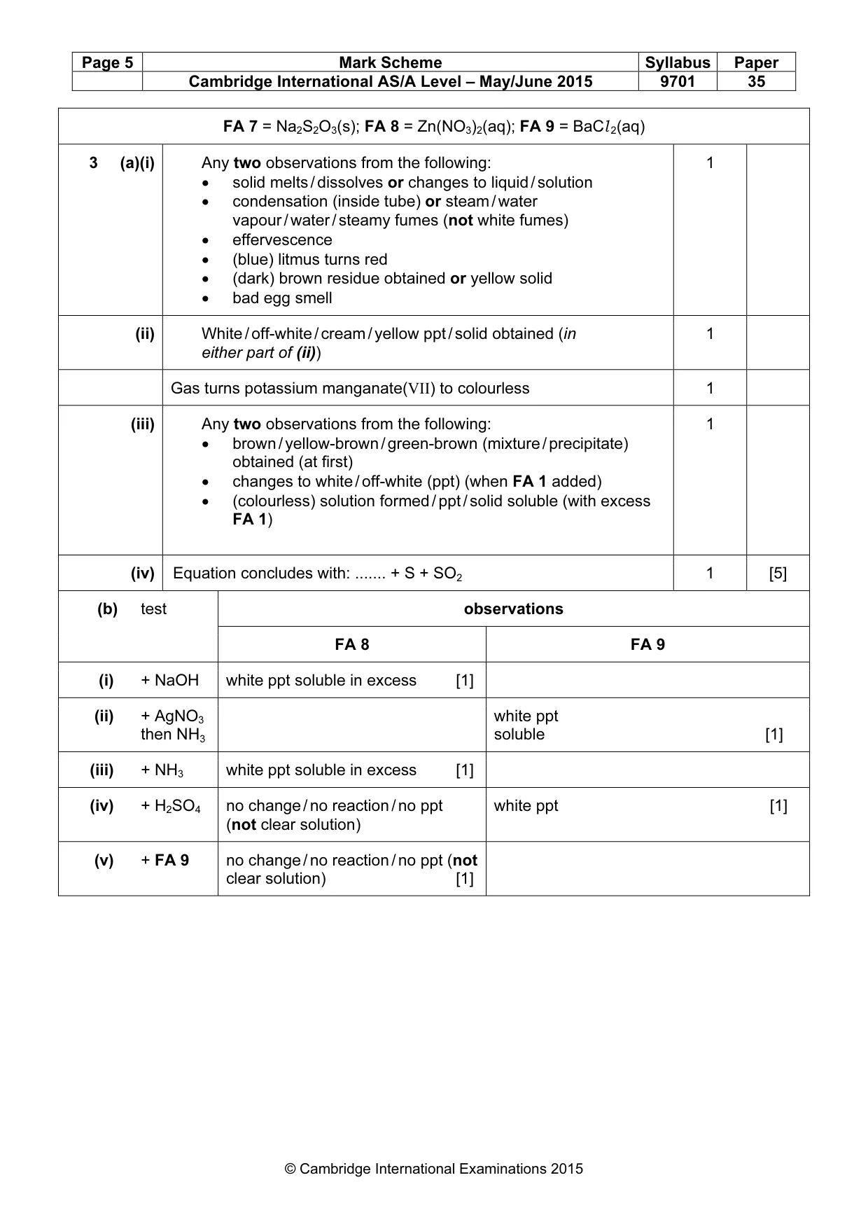 Mark scheme, page 5 of 6