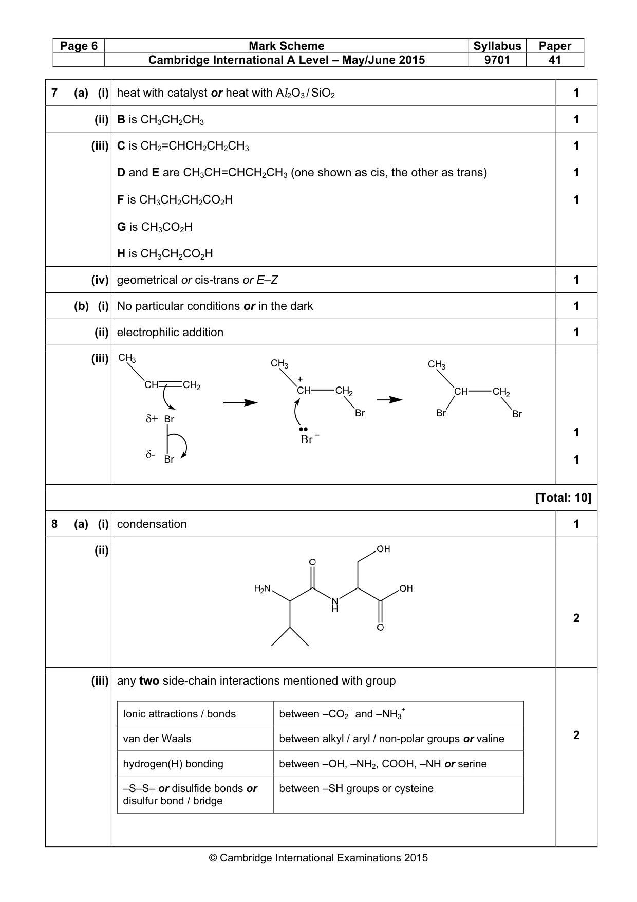 Mark scheme, page 6 of 9