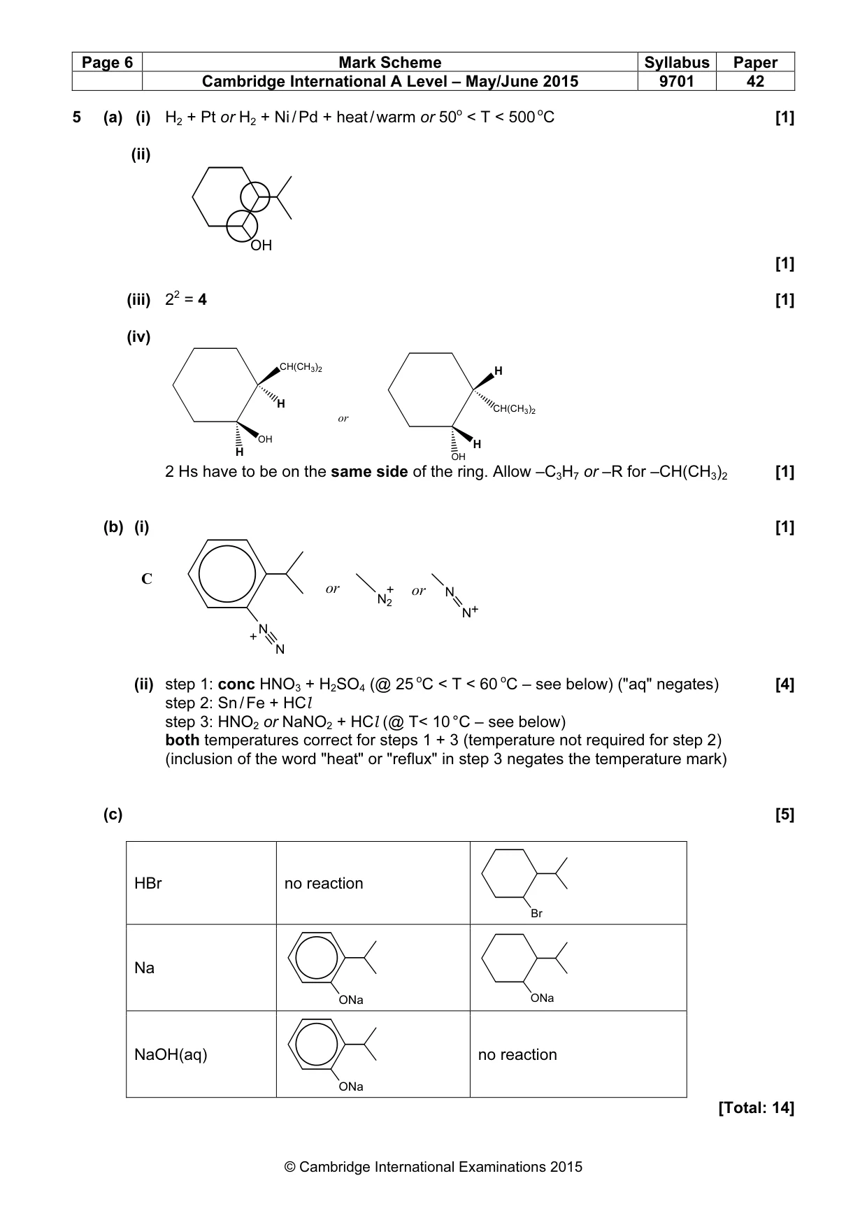 Mark scheme, page 6 of 10