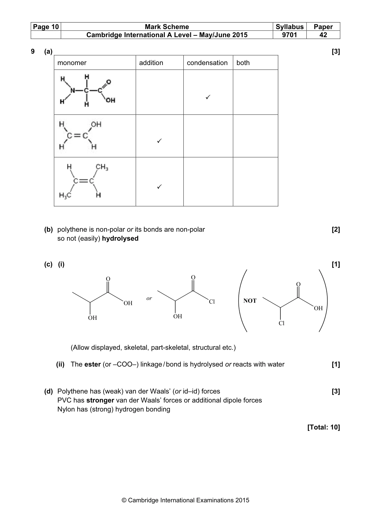 Mark scheme, page 10 of 10