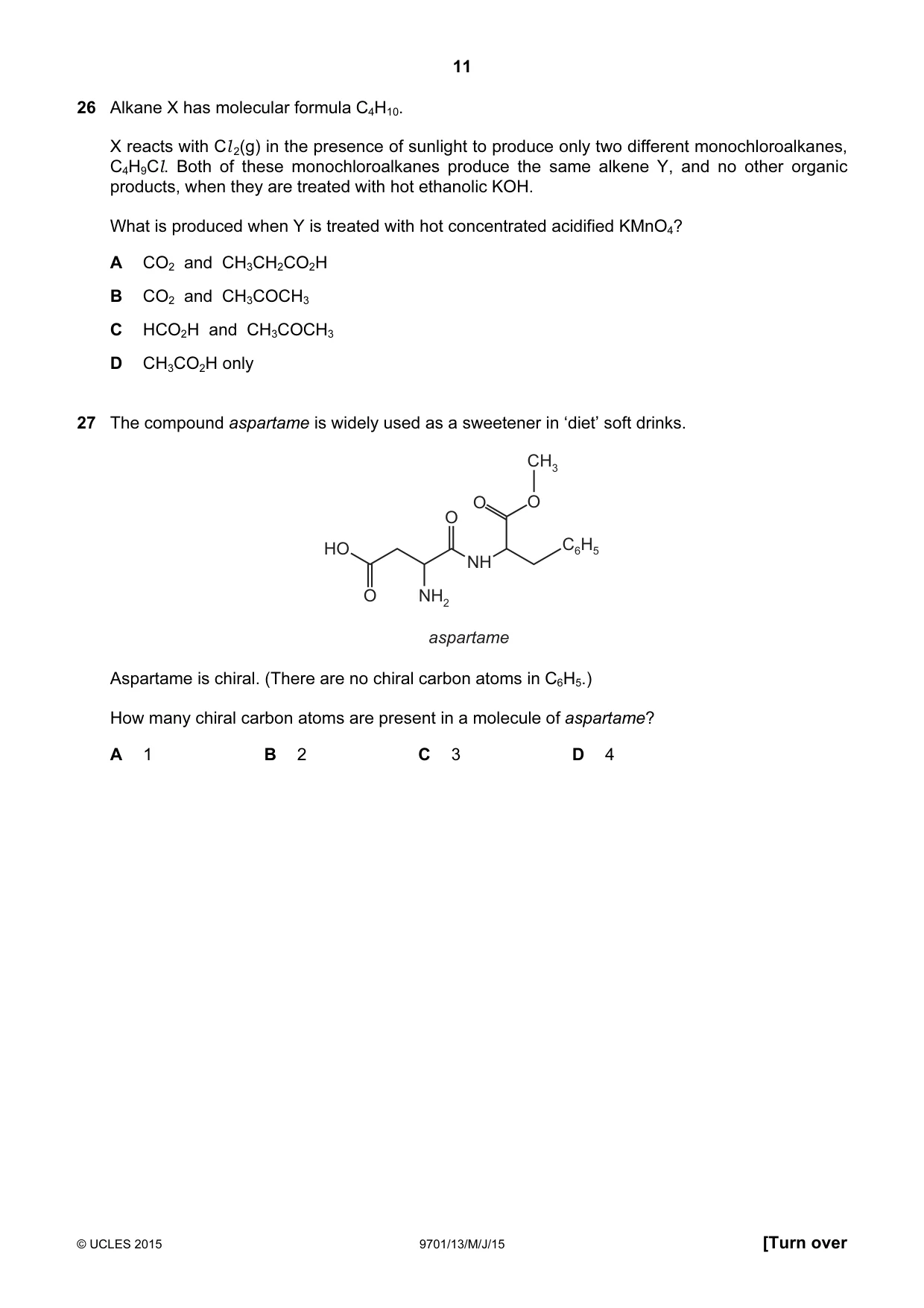 Cambridge A Level Chemistry 9701 2015 May/June Paper 1 · Variant 3 question paper, page 11 of 16