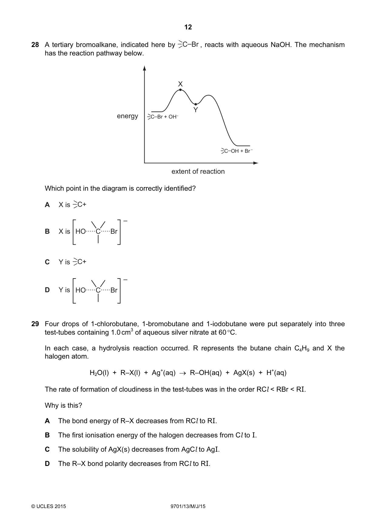 Cambridge A Level Chemistry 9701 2015 May/June Paper 1 · Variant 3 question paper, page 12 of 16