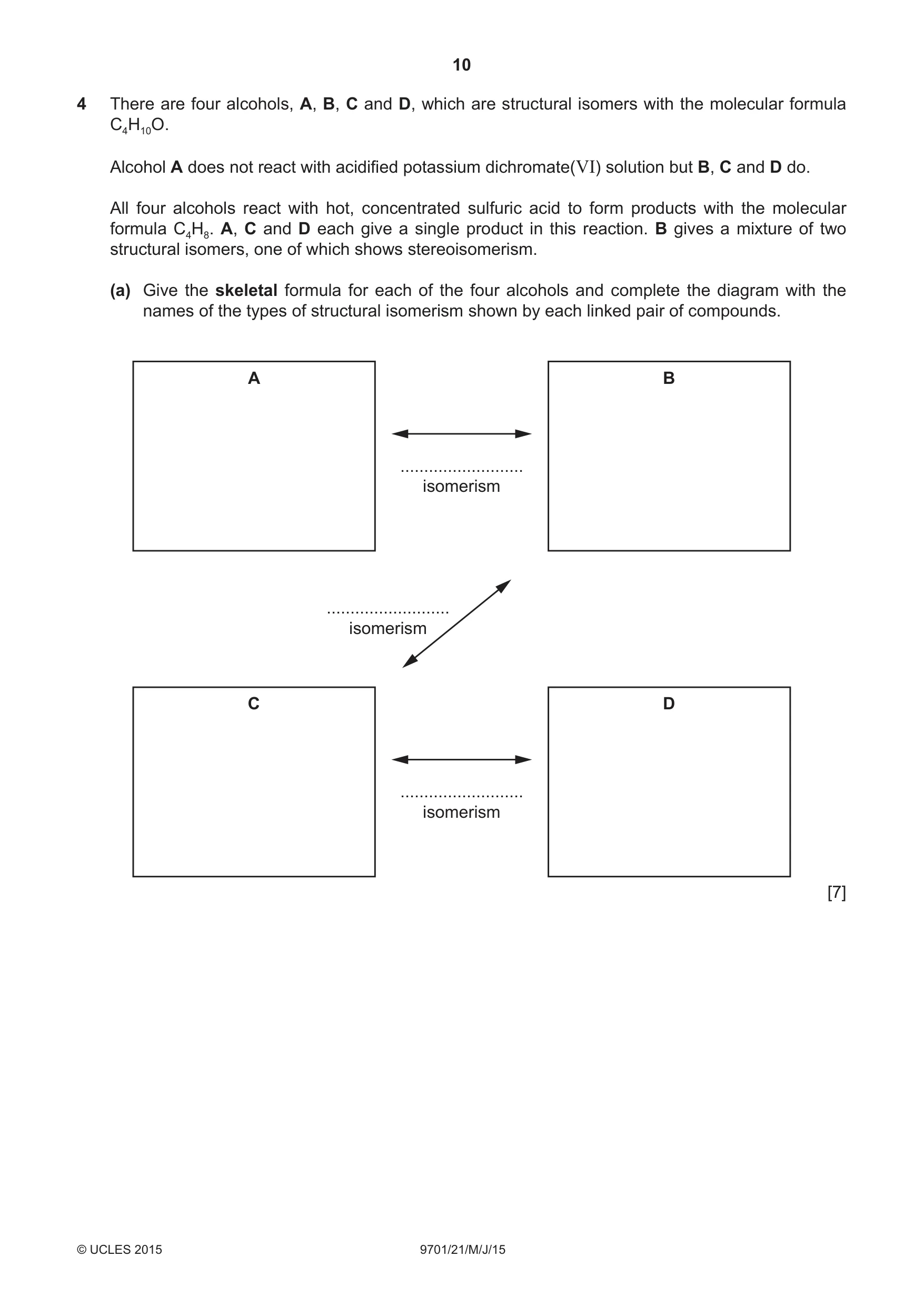 Cambridge A Level Chemistry 9701 2015 May/June Paper 2 · Variant 1 question paper, page 10 of 12
