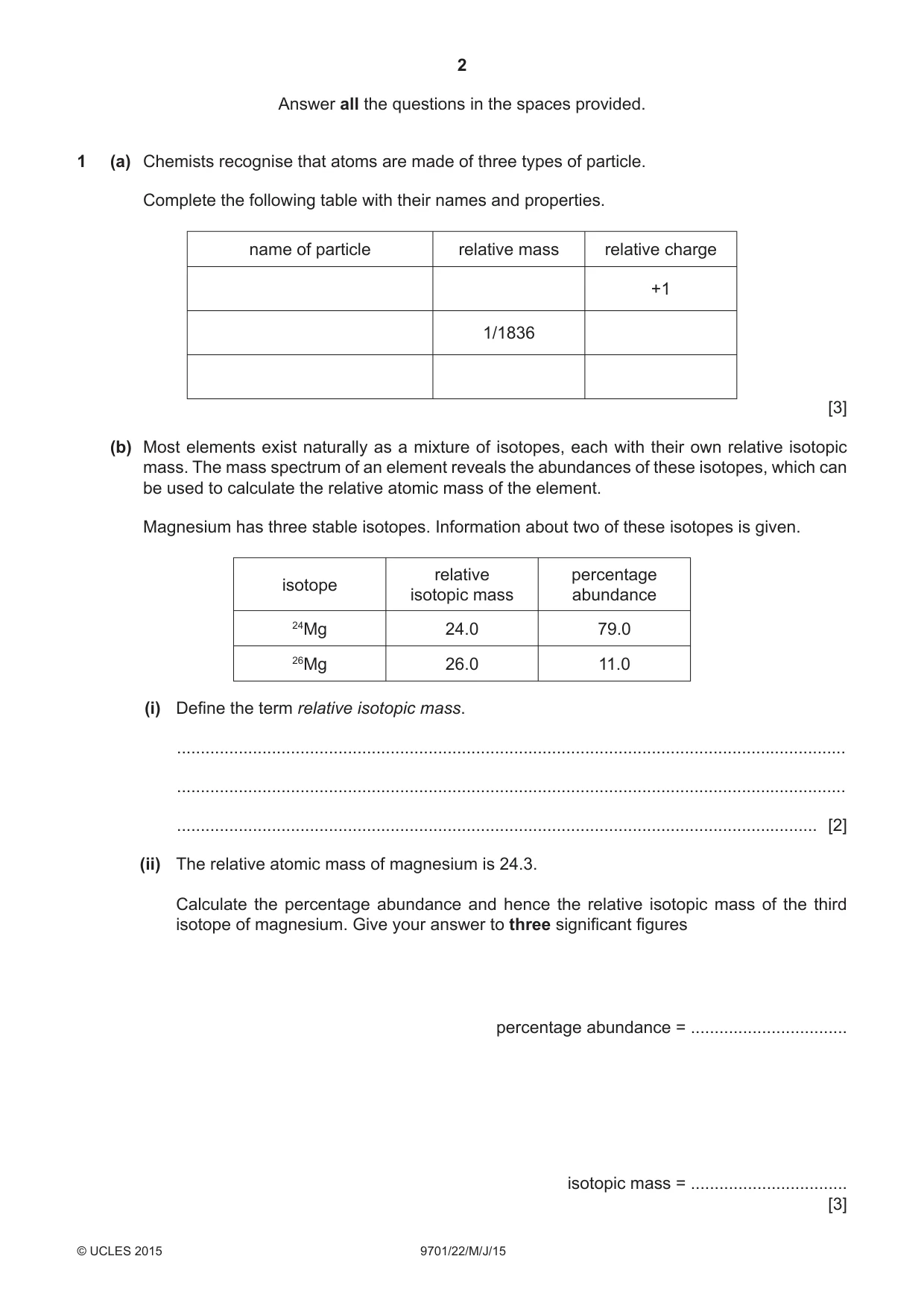 Cambridge A Level Chemistry 9701 2015 May/June Paper 2 · Variant 2 question paper, page 2 of 8