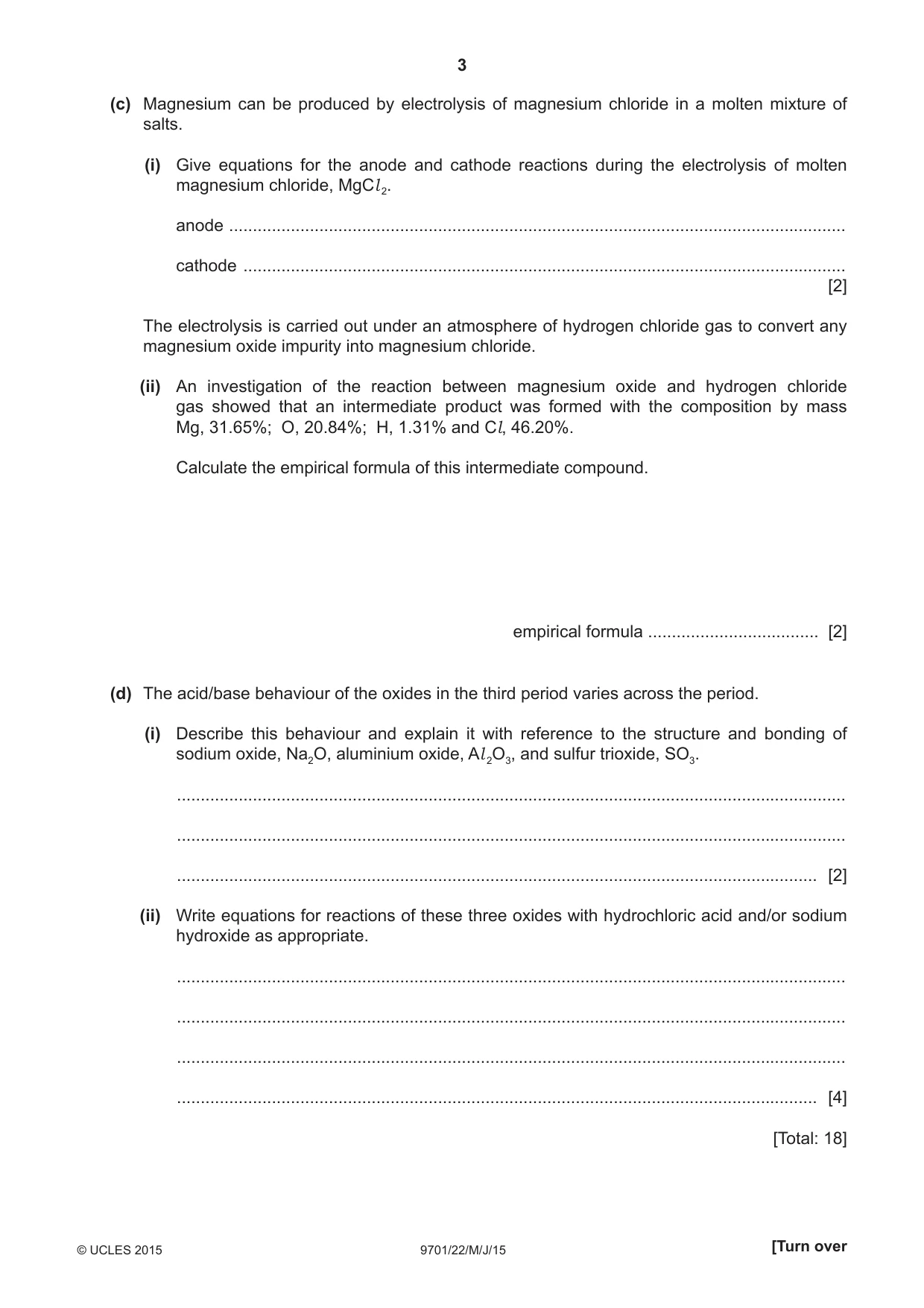 Cambridge A Level Chemistry 9701 2015 May/June Paper 2 · Variant 2 question paper, page 3 of 8