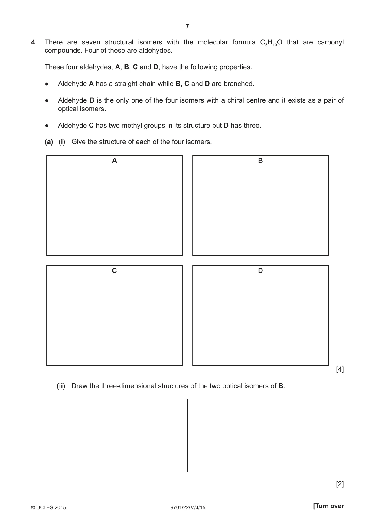 Cambridge A Level Chemistry 9701 2015 May/June Paper 2 · Variant 2 question paper, page 7 of 8