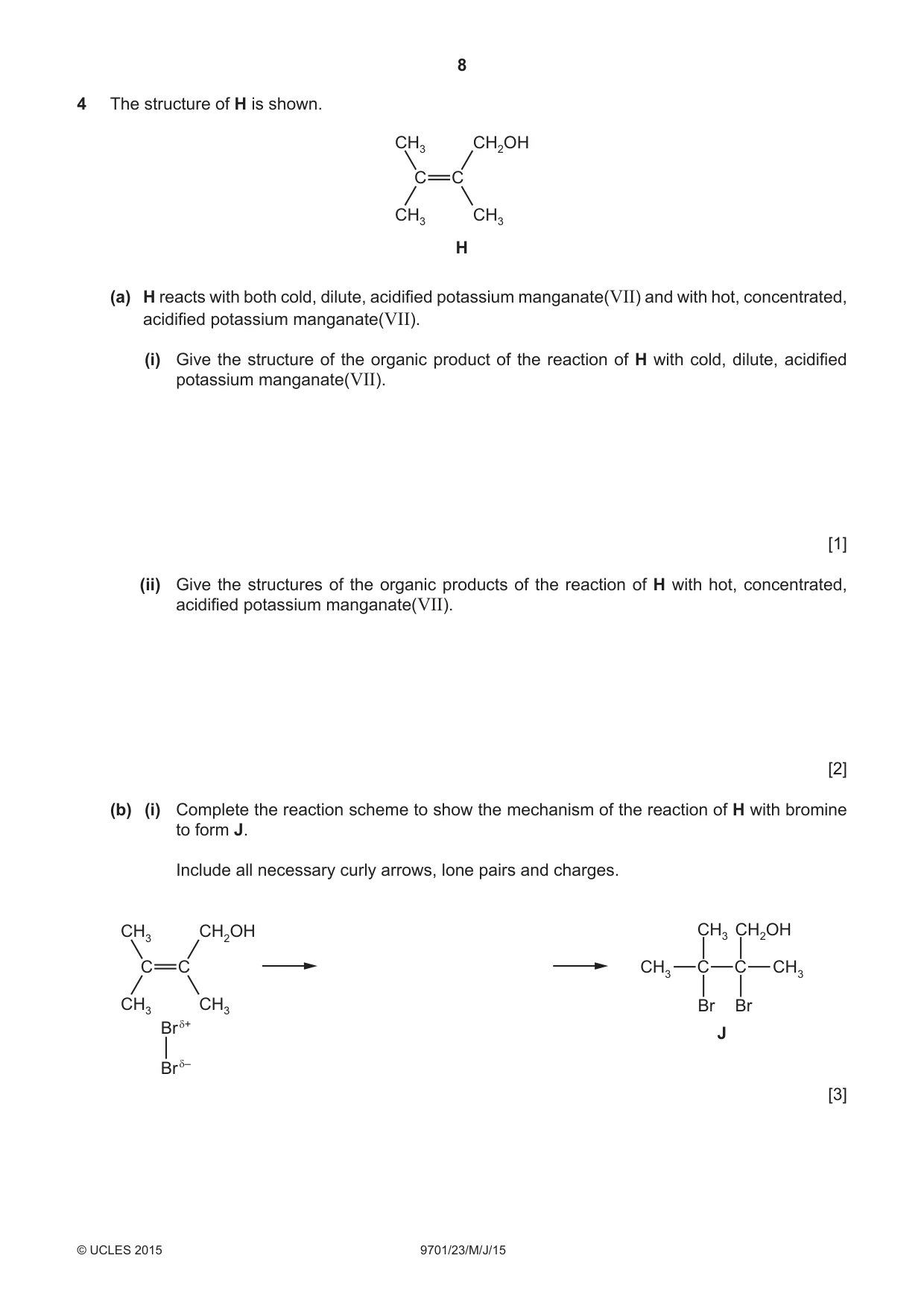 Cambridge A Level Chemistry 9701 2015 May/June Paper 2 · Variant 3 question paper, page 8 of 12