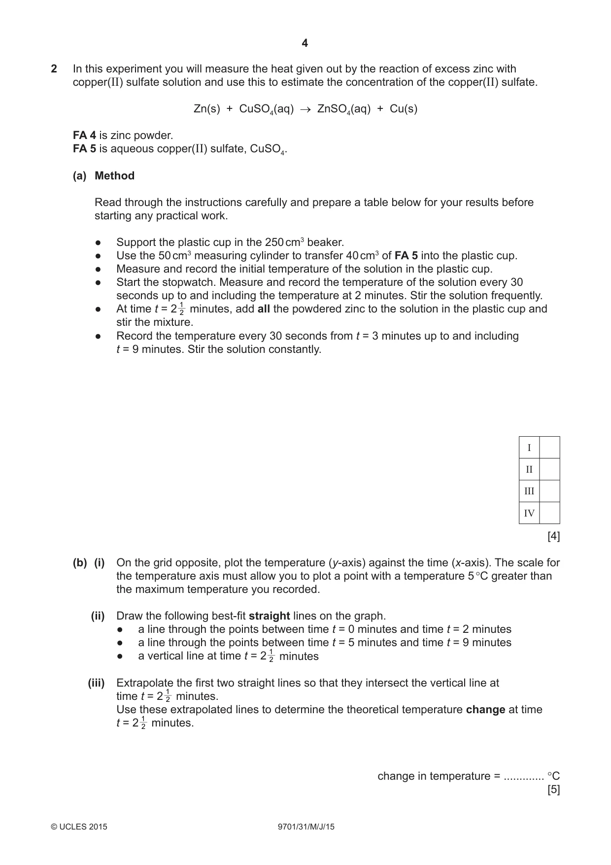 Cambridge A Level Chemistry 9701 2015 May/June Paper 3 · Variant 1 question paper, page 4 of 12