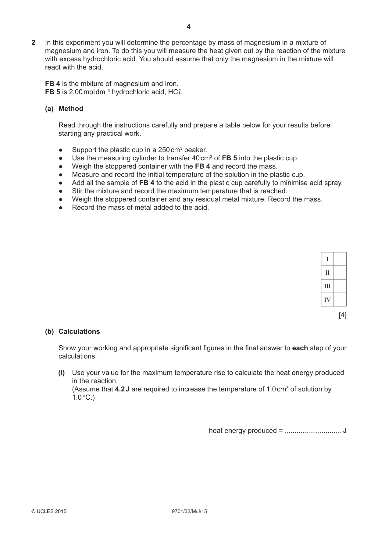 Cambridge A Level Chemistry 9701 2015 May/June Paper 3 · Variant 2 question paper, page 4 of 12