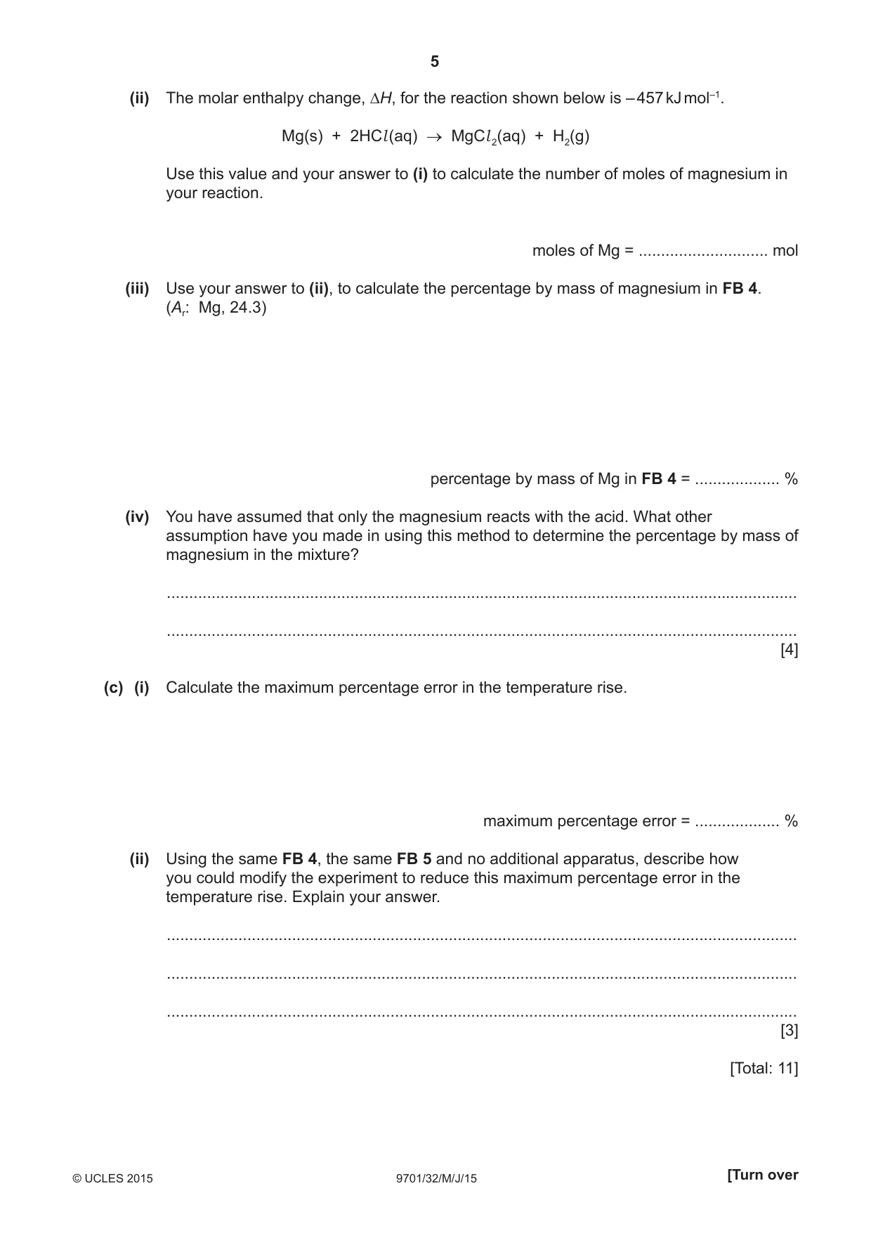 Cambridge A Level Chemistry 9701 2015 May/June Paper 3 · Variant 2 question paper, page 5 of 12