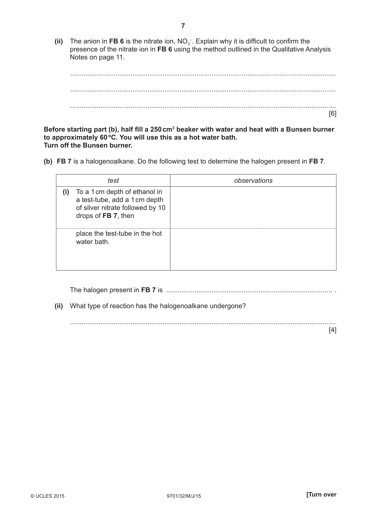 Cambridge A Level Chemistry 9701 2015 May/June Paper 3 · Variant 2 question paper, page 7 of 12