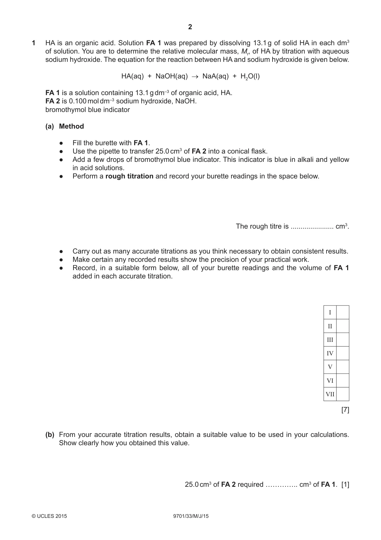 Cambridge A Level Chemistry 9701 2015 May/June Paper 3 · Variant 3 question paper, page 2 of 12
