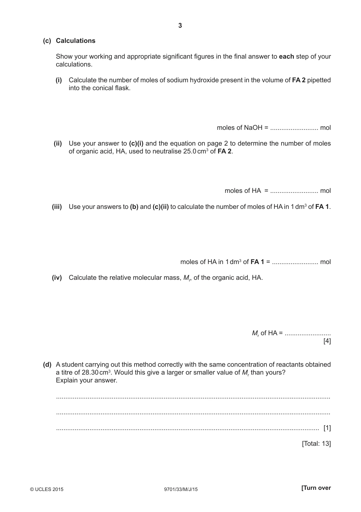 Cambridge A Level Chemistry 9701 2015 May/June Paper 3 · Variant 3 question paper, page 3 of 12