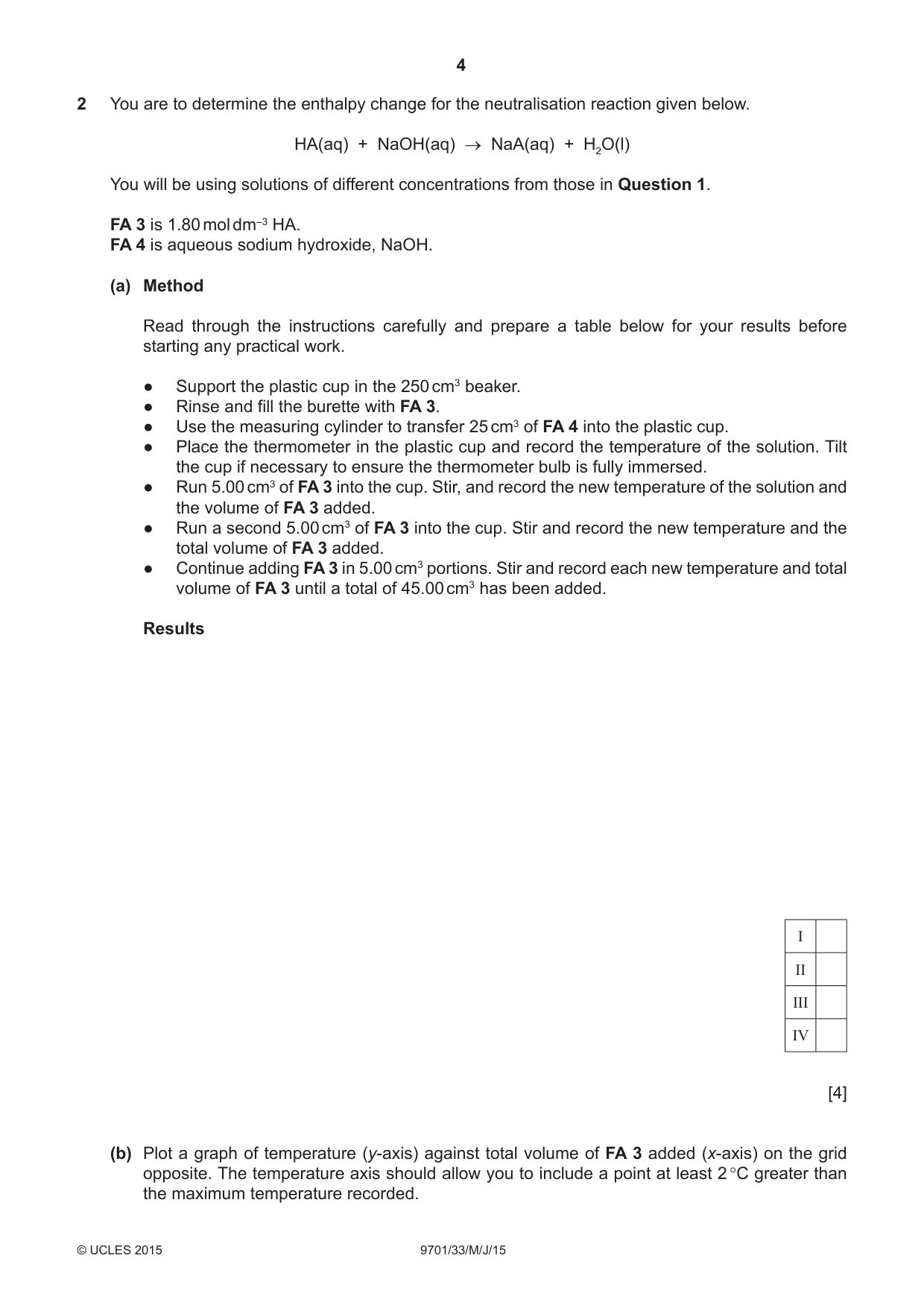 Cambridge A Level Chemistry 9701 2015 May/June Paper 3 · Variant 3 question paper, page 4 of 12