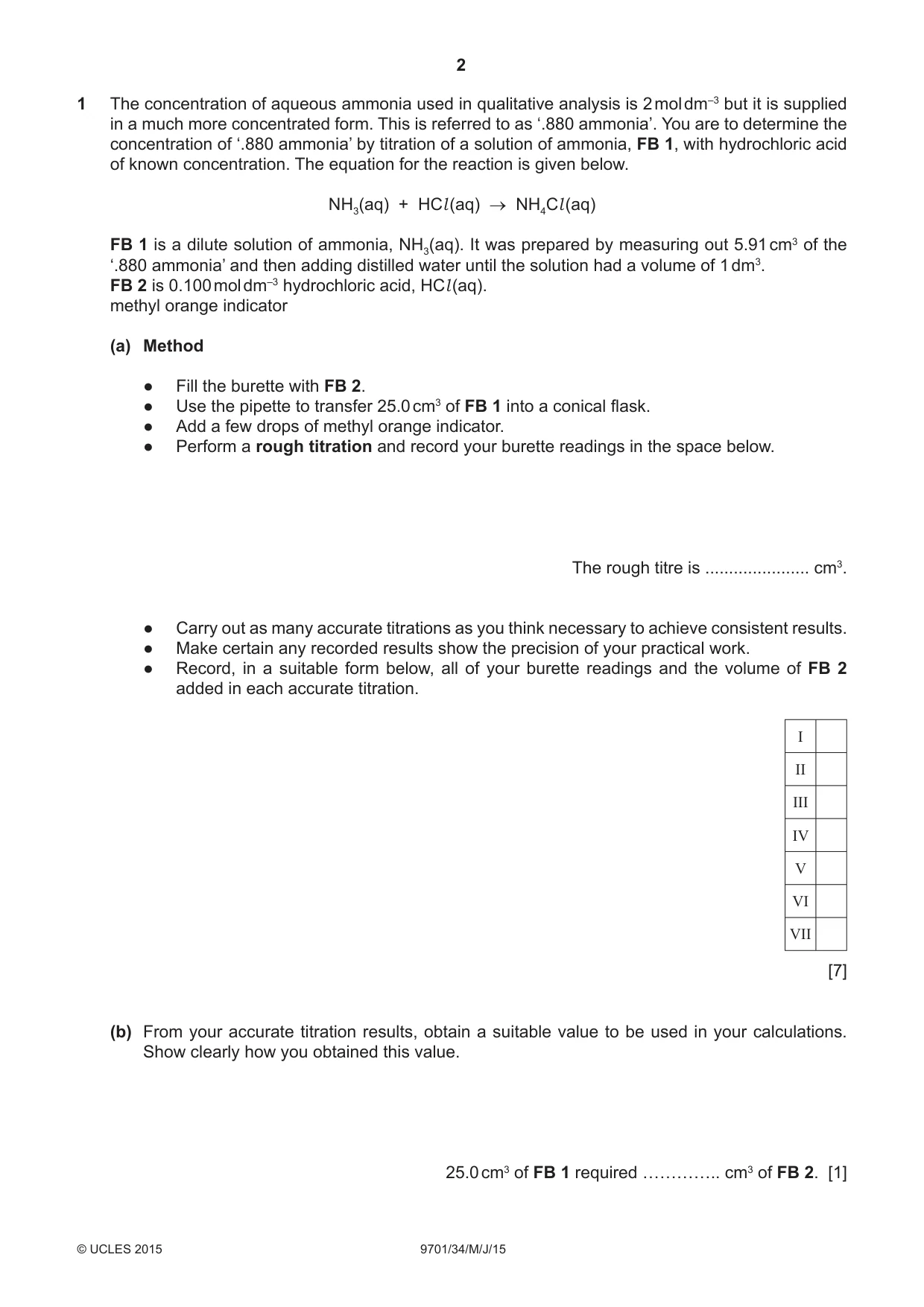 Cambridge A Level Chemistry 9701 2015 May/June Paper 3 · Variant 4 question paper, page 2 of 12