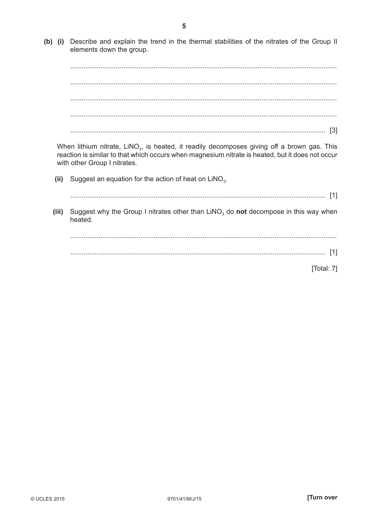 Cambridge A Level Chemistry 9701 2015 May/June Paper 4 · Variant 1 question paper, page 5 of 20