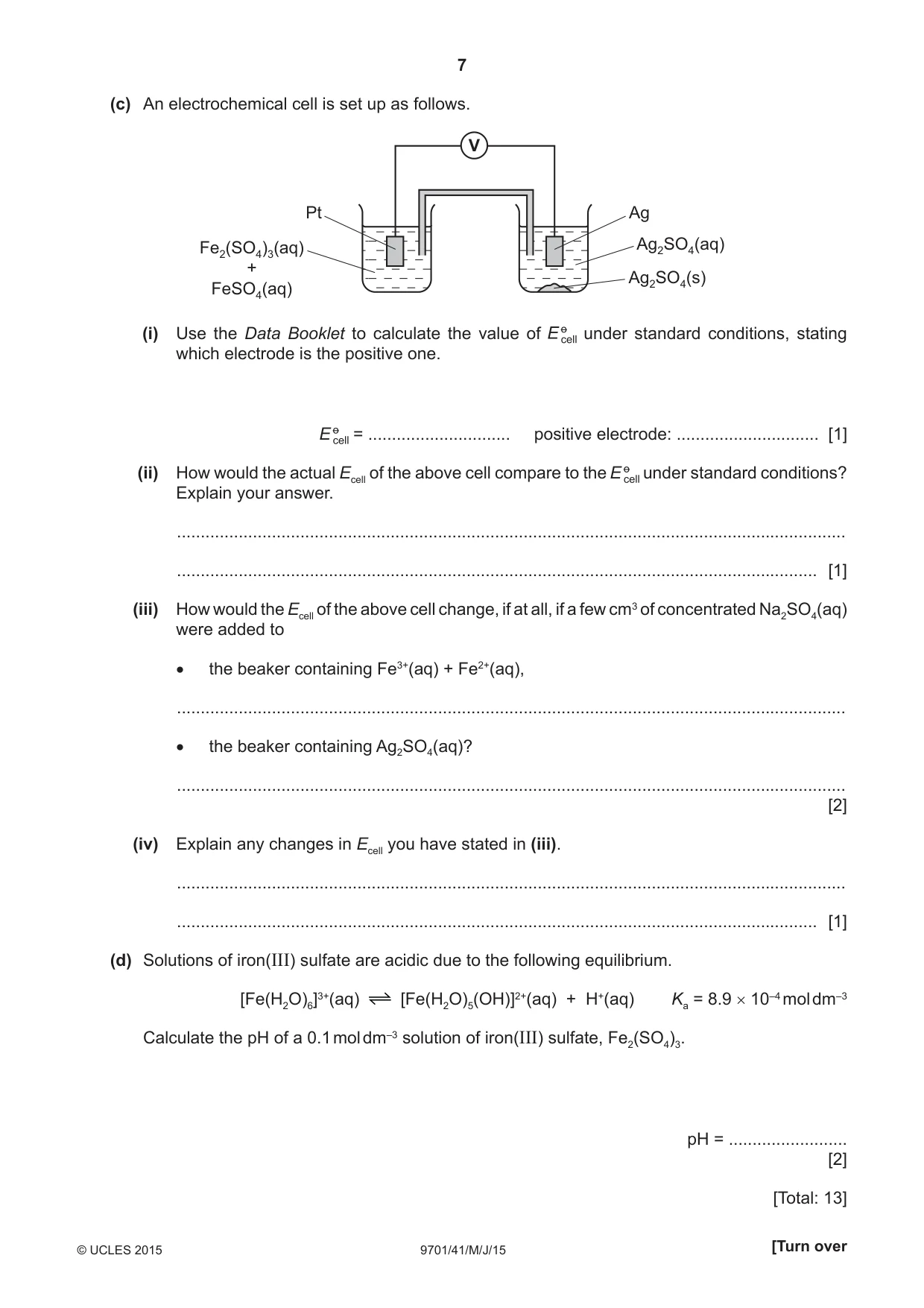 Cambridge A Level Chemistry 9701 2015 May/June Paper 4 · Variant 1 question paper, page 7 of 20