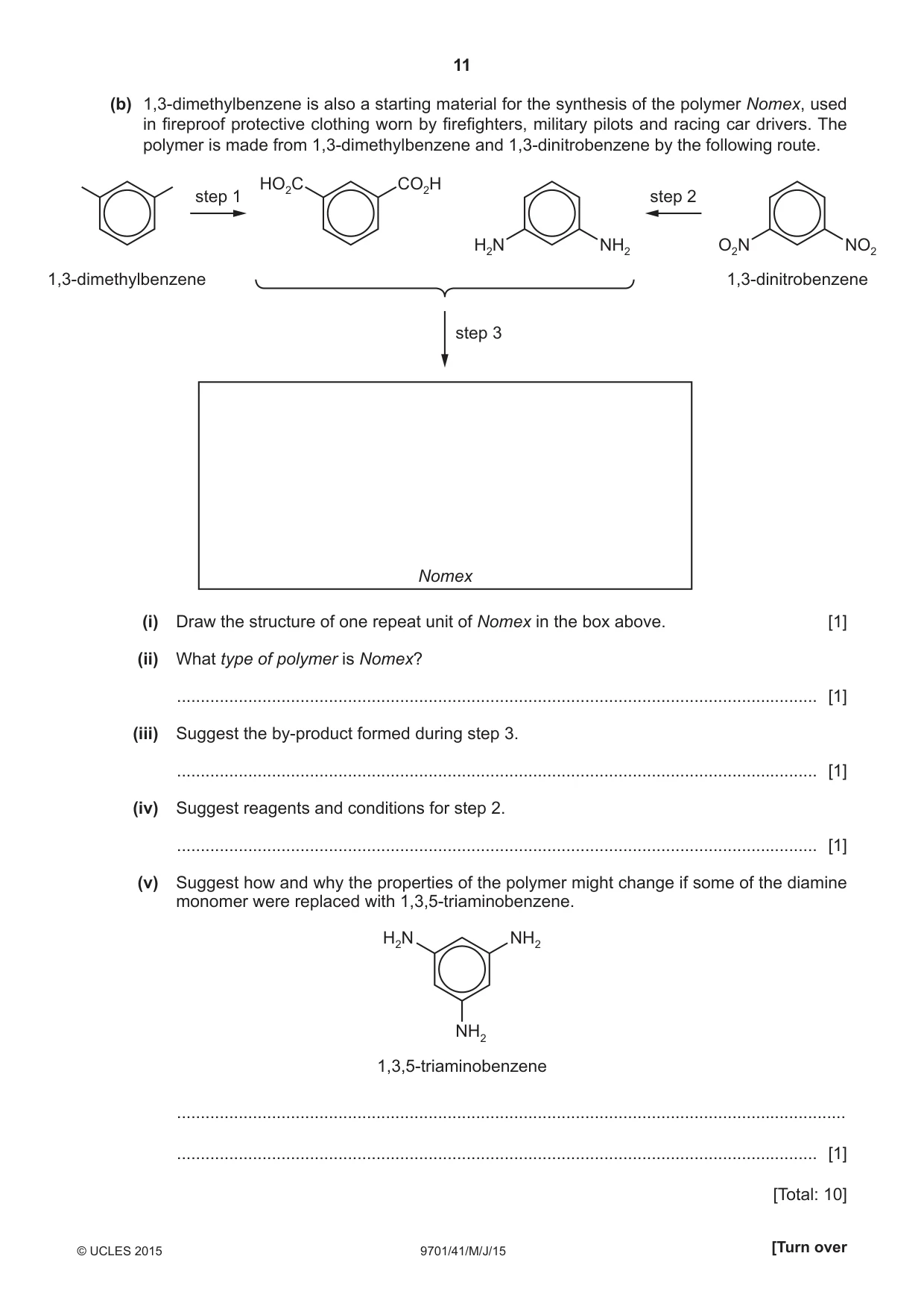 Cambridge A Level Chemistry 9701 2015 May/June Paper 4 · Variant 1 question paper, page 11 of 20