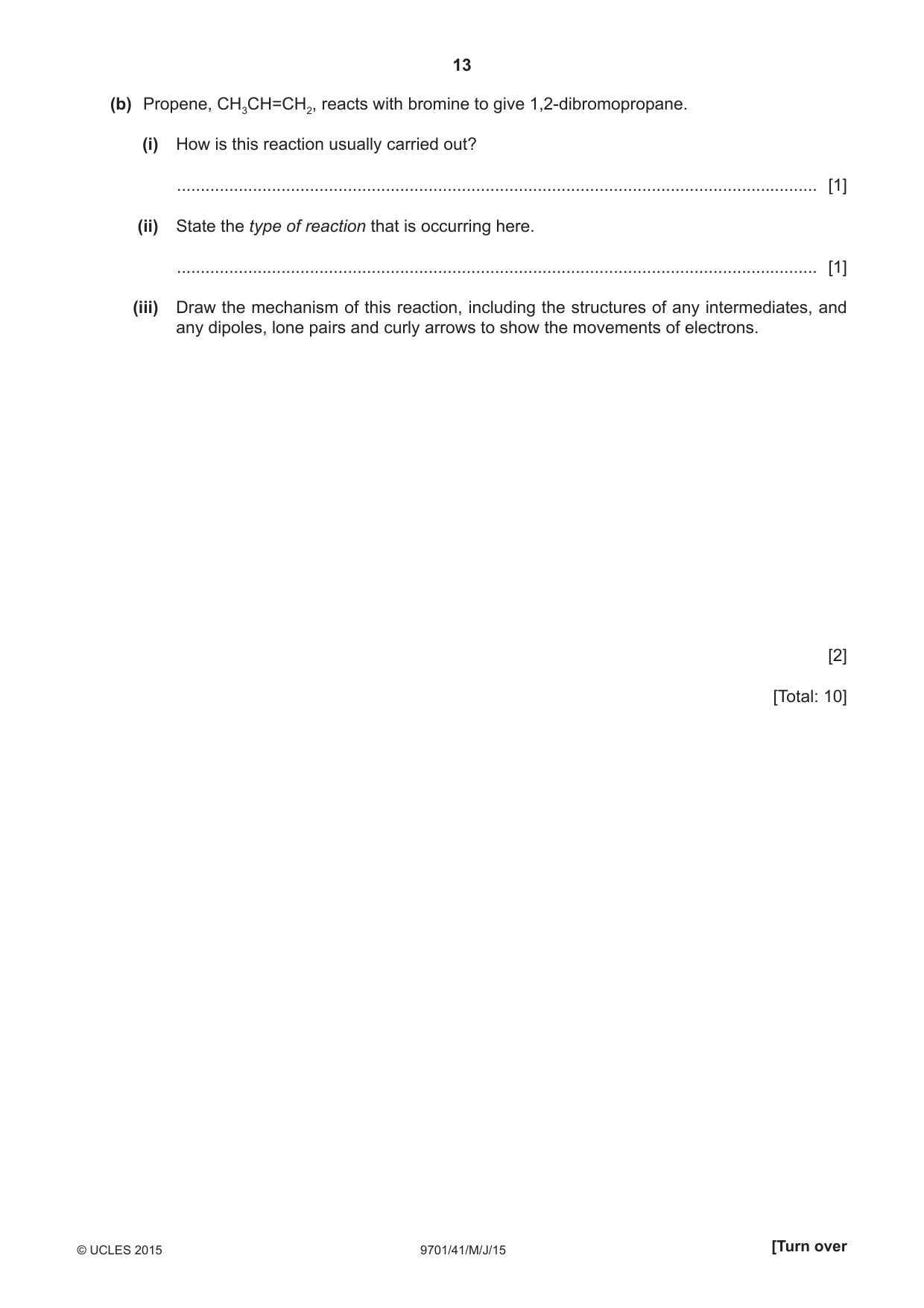 Cambridge A Level Chemistry 9701 2015 May/June Paper 4 · Variant 1 question paper, page 13 of 20