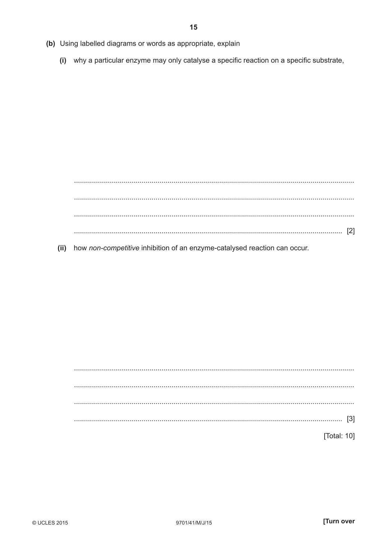 Cambridge A Level Chemistry 9701 2015 May/June Paper 4 · Variant 1 question paper, page 15 of 20