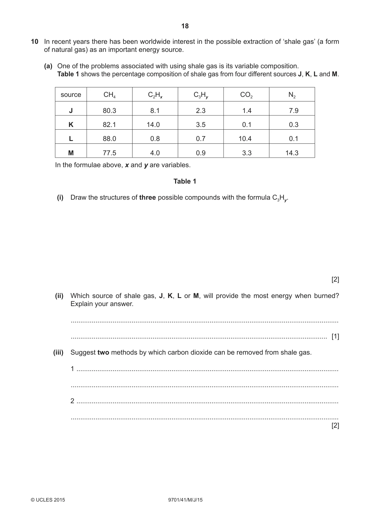 Cambridge A Level Chemistry 9701 2015 May/June Paper 4 · Variant 1 question paper, page 18 of 20