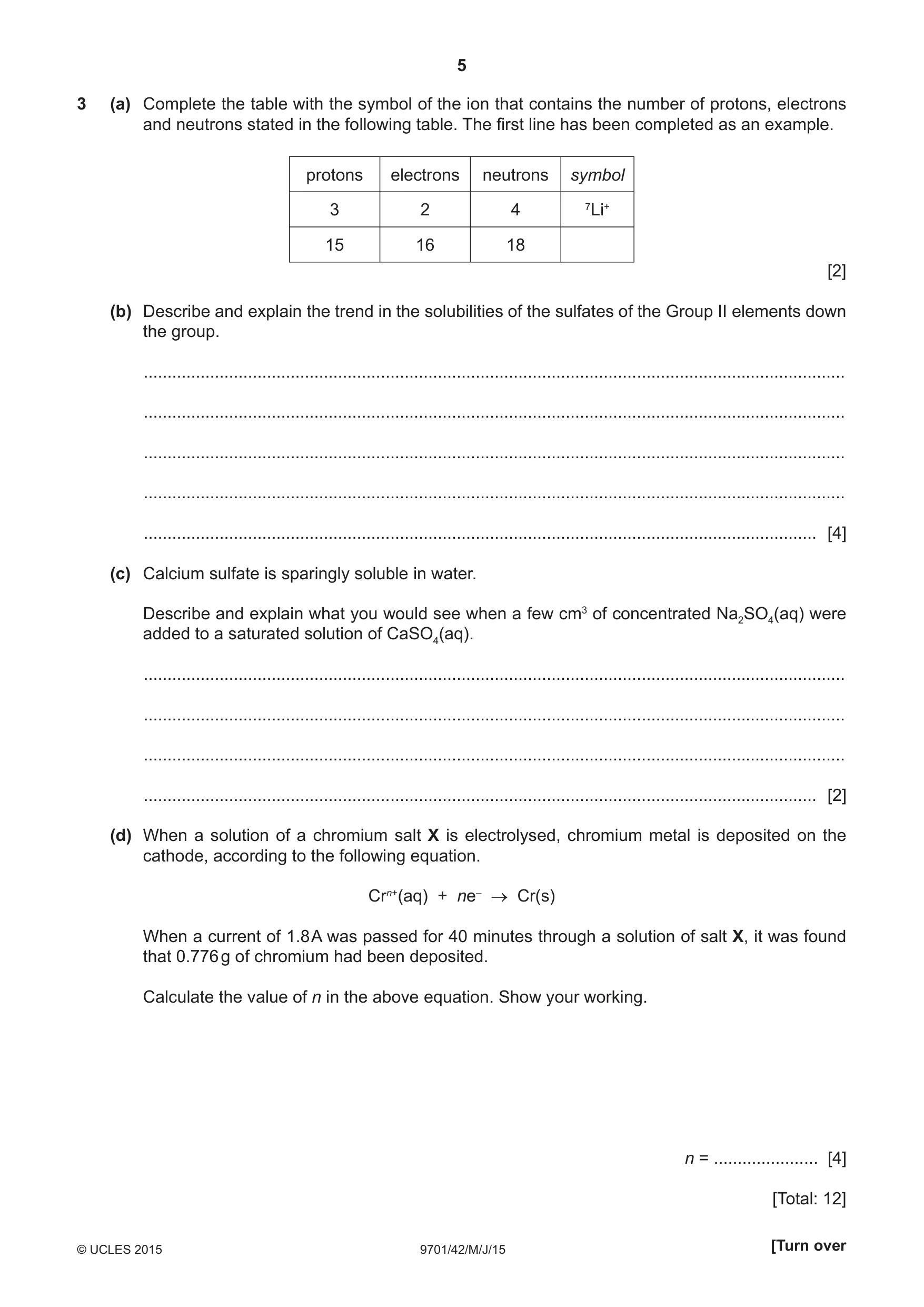 Cambridge A Level Chemistry 9701 2015 May/June Paper 4 · Variant 2 question paper, page 5 of 20