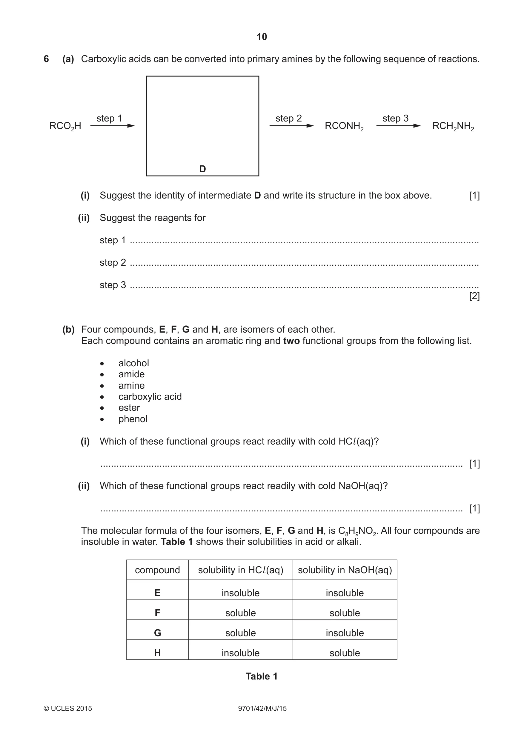 Cambridge A Level Chemistry 9701 2015 May/June Paper 4 · Variant 2 question paper, page 10 of 20