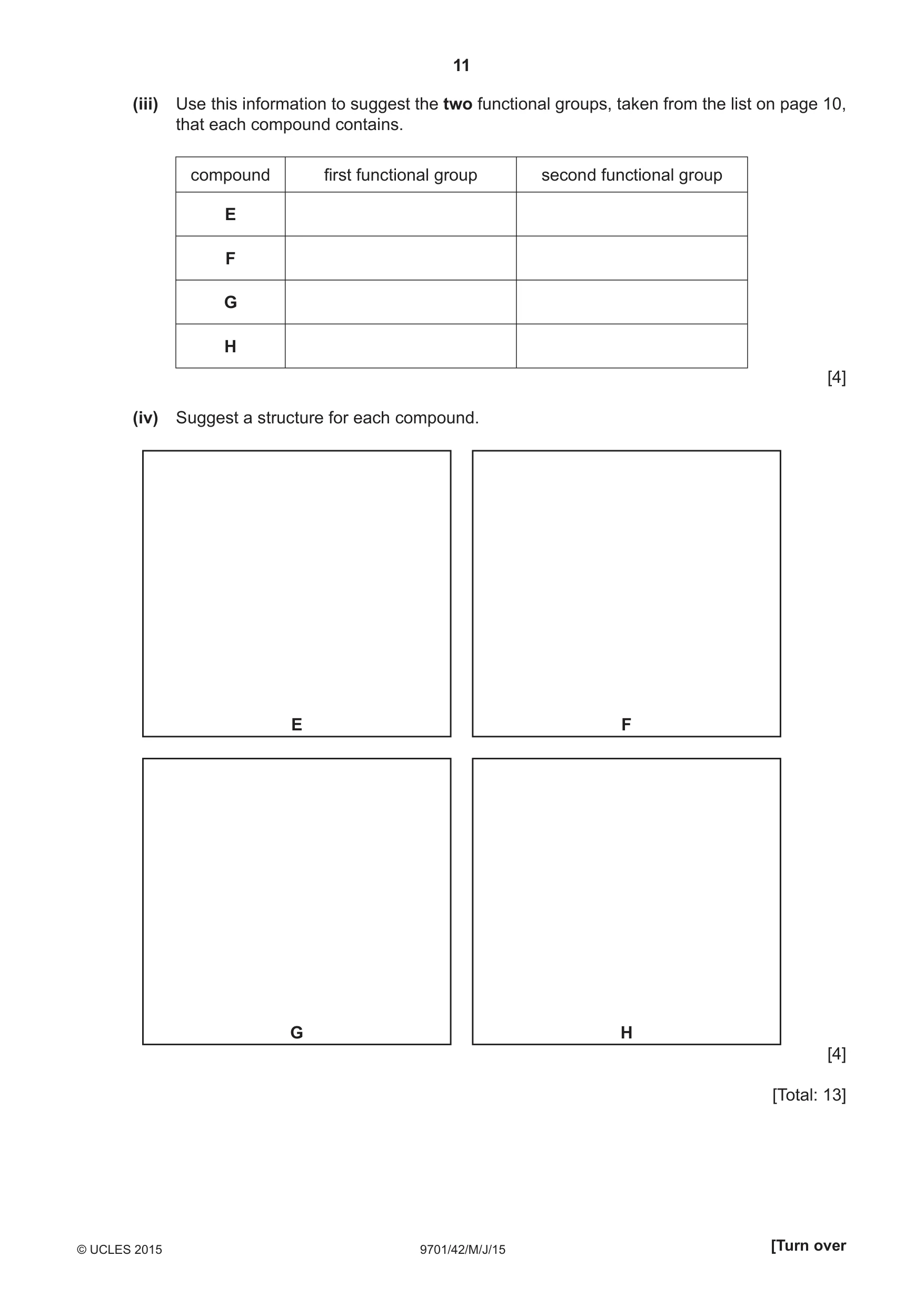 Cambridge A Level Chemistry 9701 2015 May/June Paper 4 · Variant 2 question paper, page 11 of 20