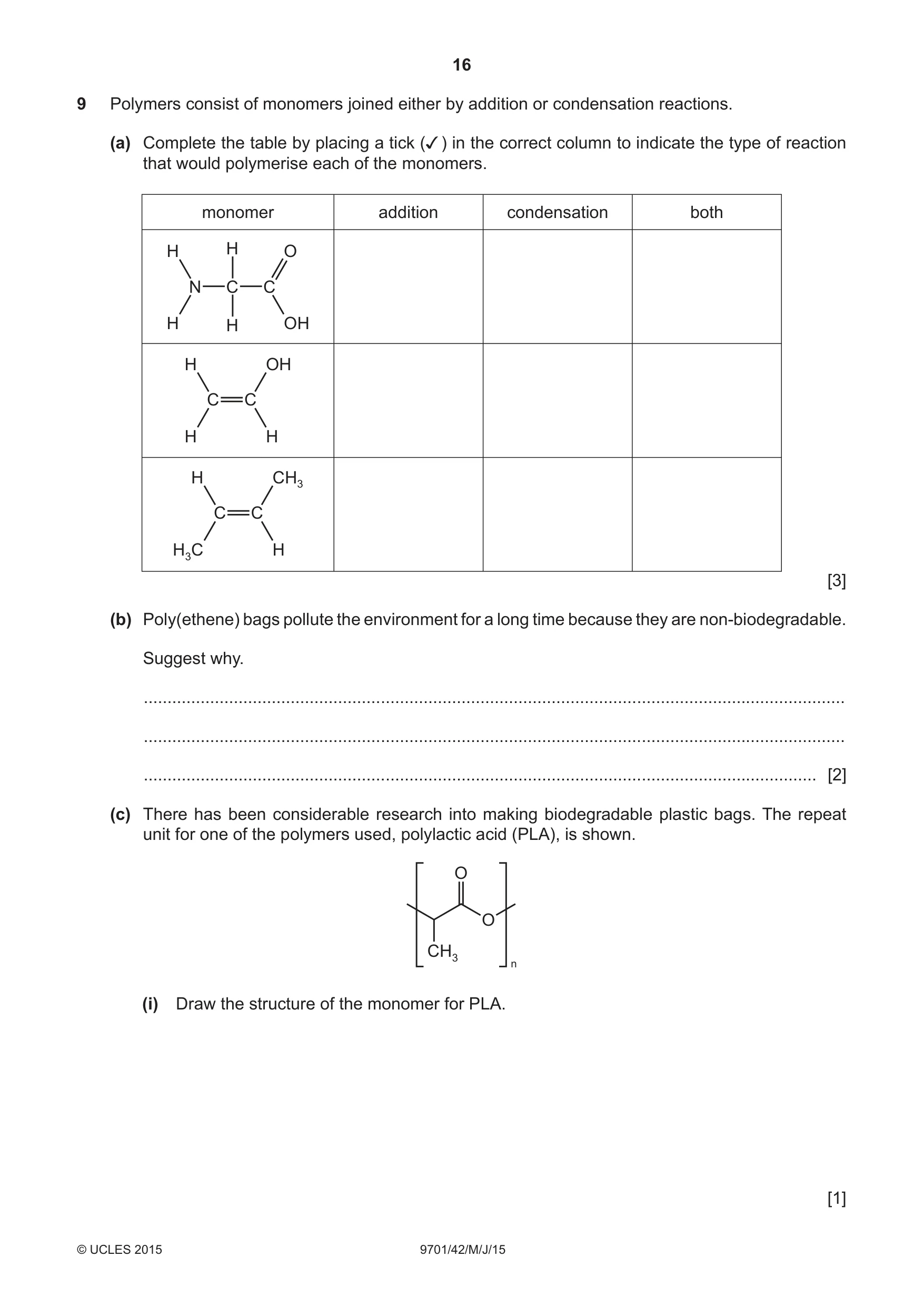 Cambridge A Level Chemistry 9701 2015 May/June Paper 4 · Variant 2 question paper, page 16 of 20