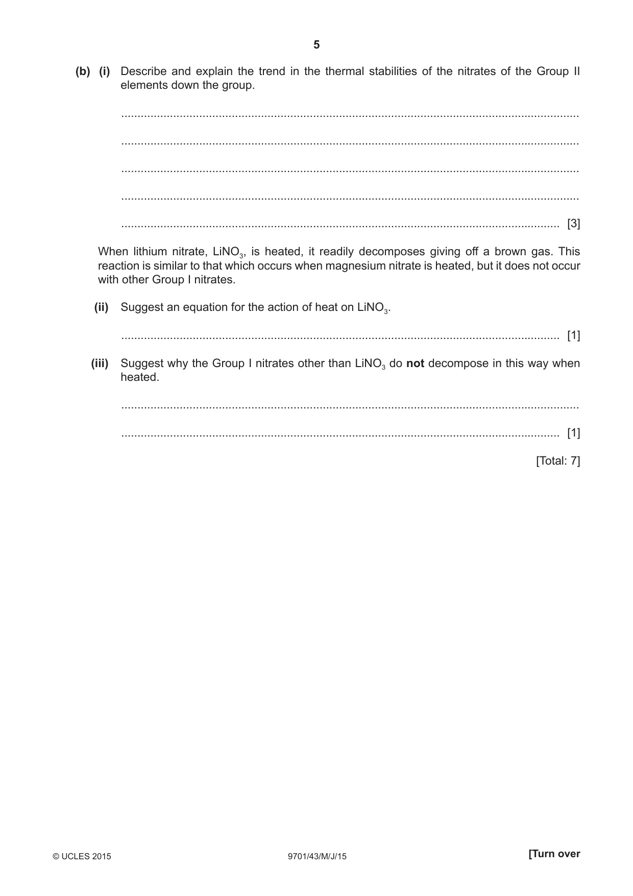 Cambridge A Level Chemistry 9701 2015 May/June Paper 4 · Variant 3 question paper, page 5 of 20