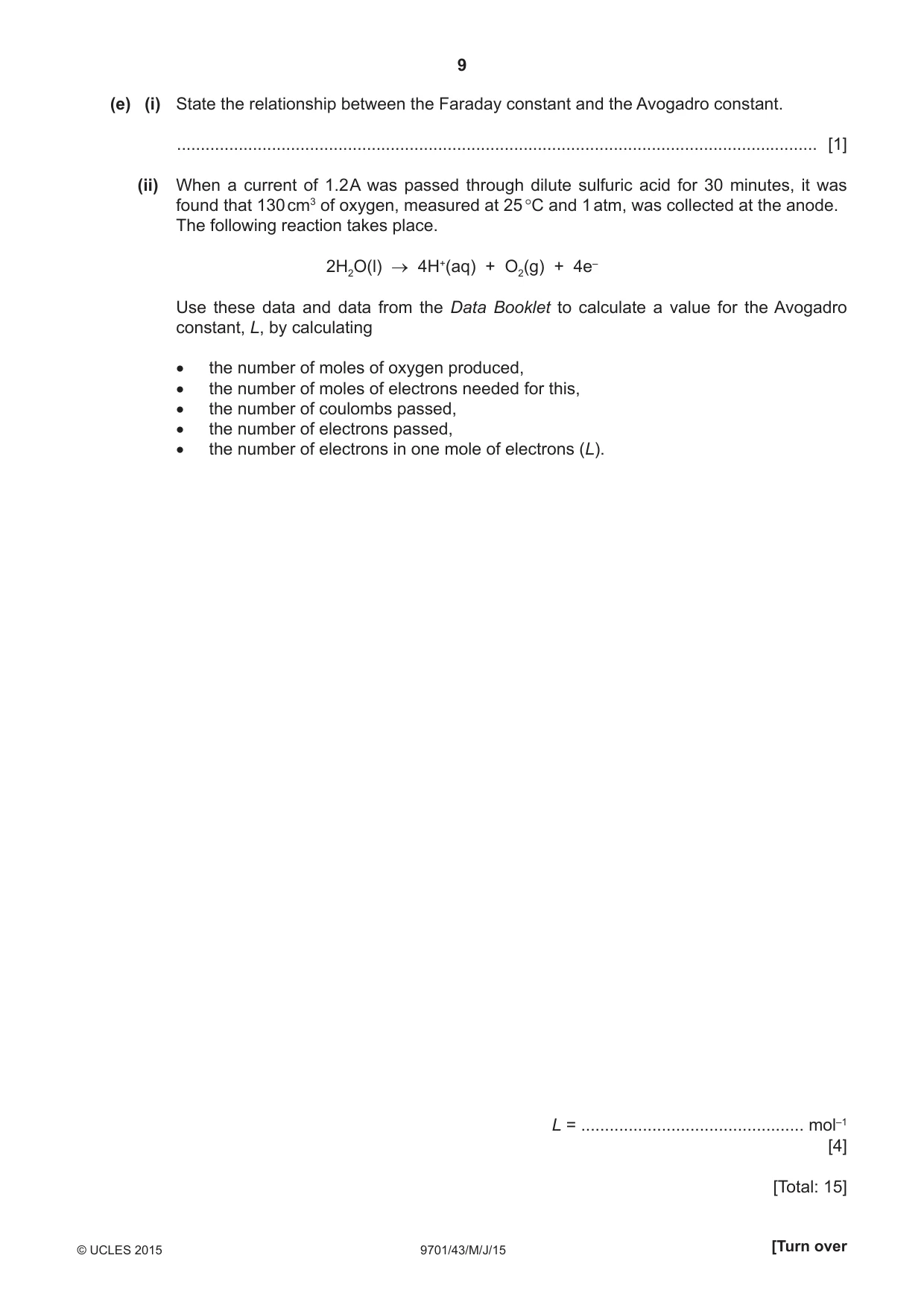 Cambridge A Level Chemistry 9701 2015 May/June Paper 4 · Variant 3 question paper, page 9 of 20
