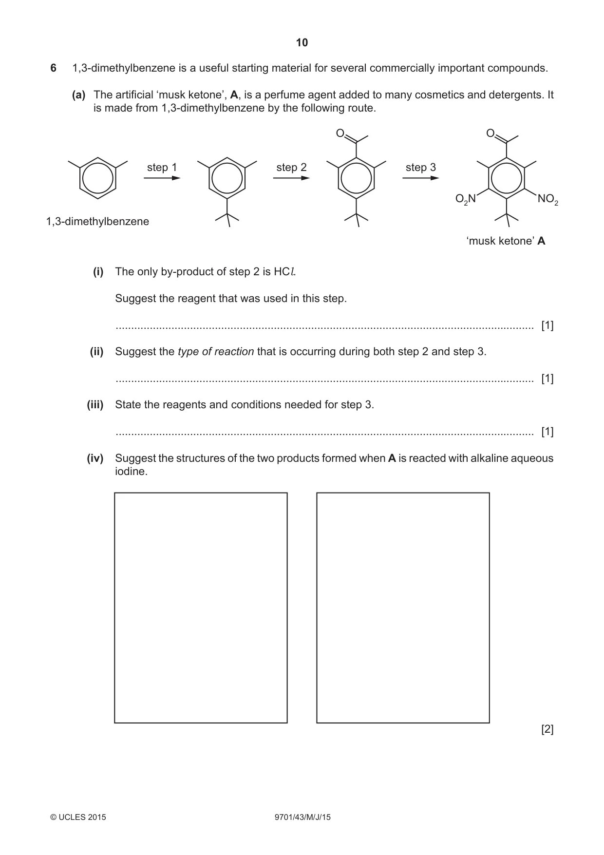 Cambridge A Level Chemistry 9701 2015 May/June Paper 4 · Variant 3 question paper, page 10 of 20