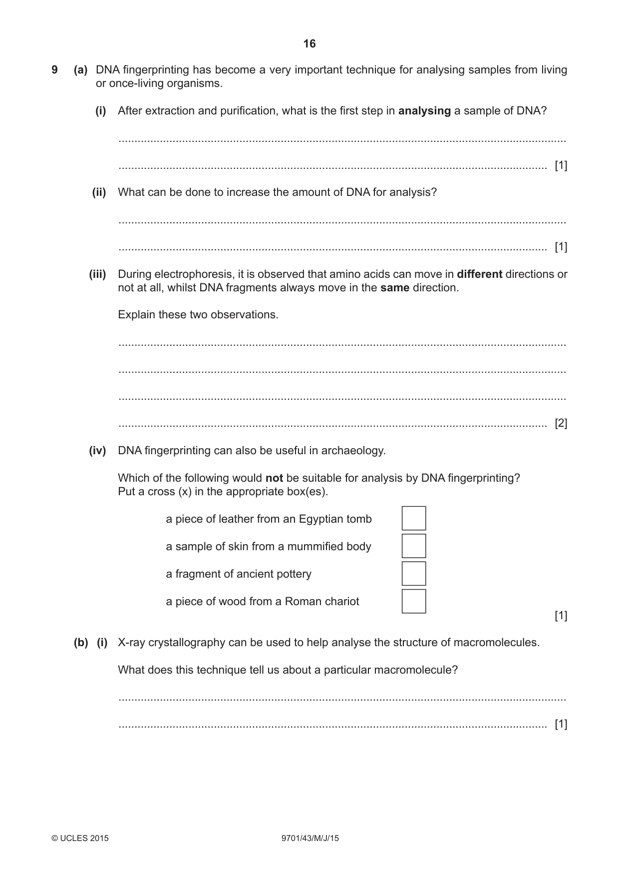 Cambridge A Level Chemistry 9701 2015 May/June Paper 4 · Variant 3 question paper, page 16 of 20