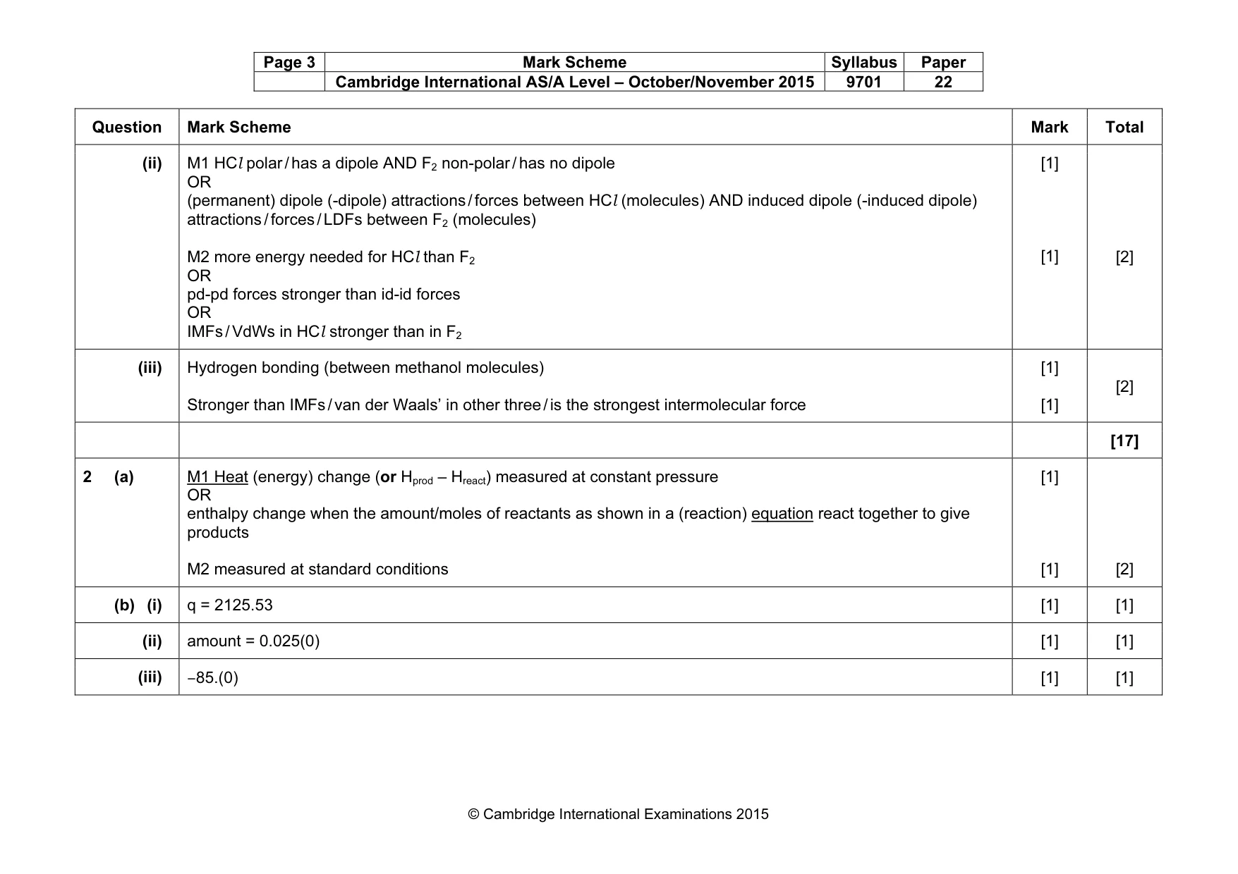 Mark scheme, page 3 of 7