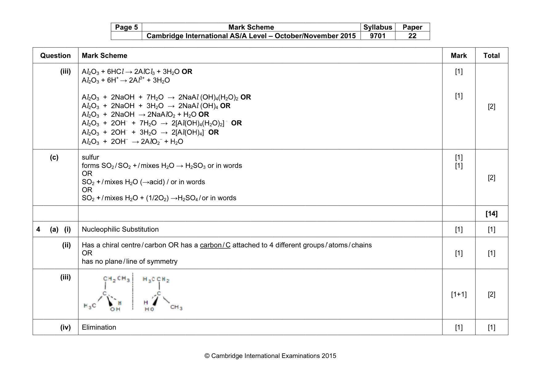 Mark scheme, page 5 of 7