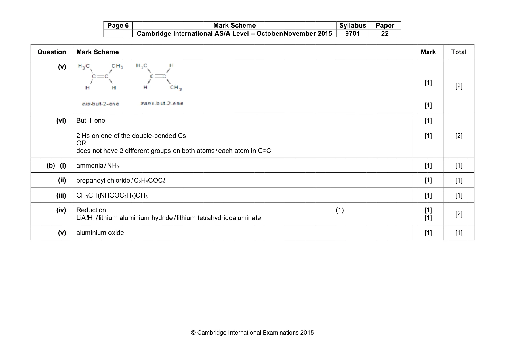 Mark scheme, page 6 of 7
