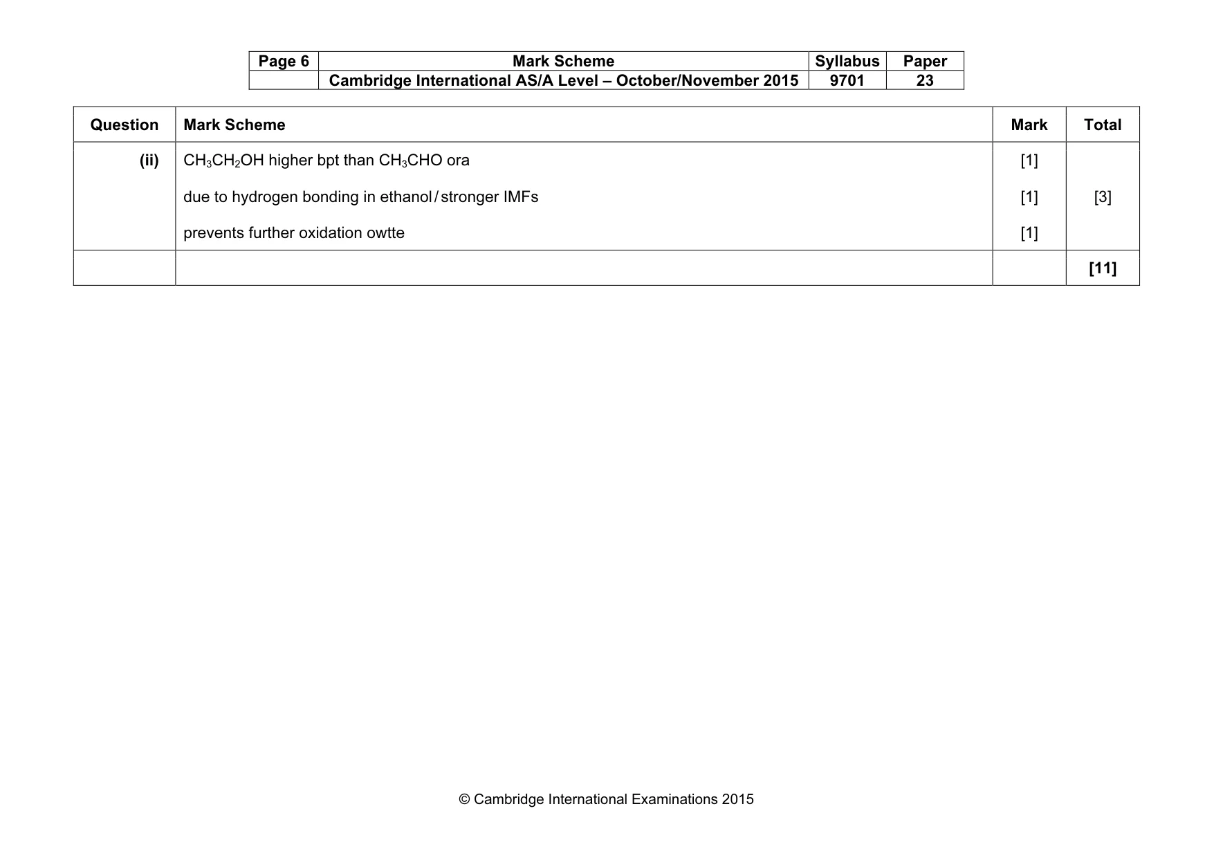 Mark scheme, page 6 of 6