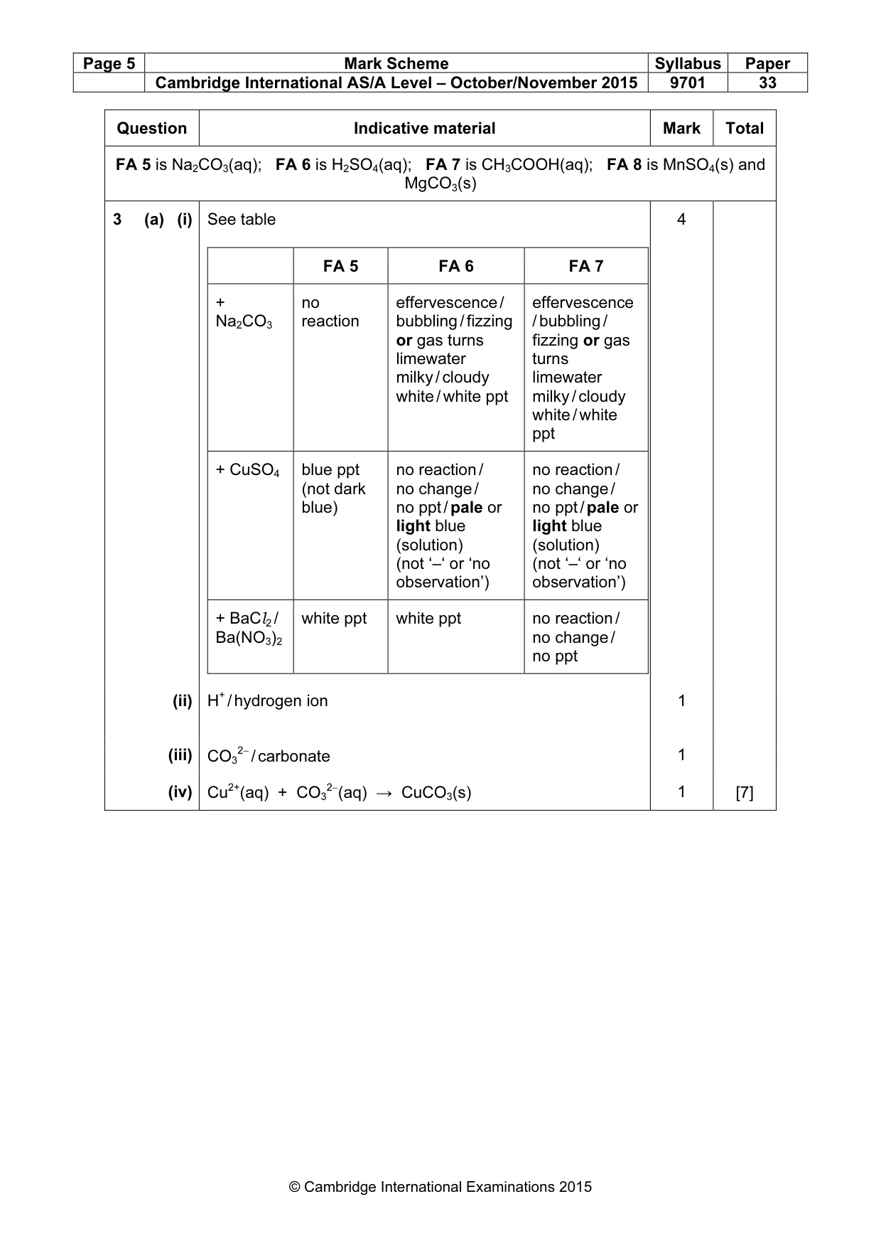 Mark scheme, page 5 of 6